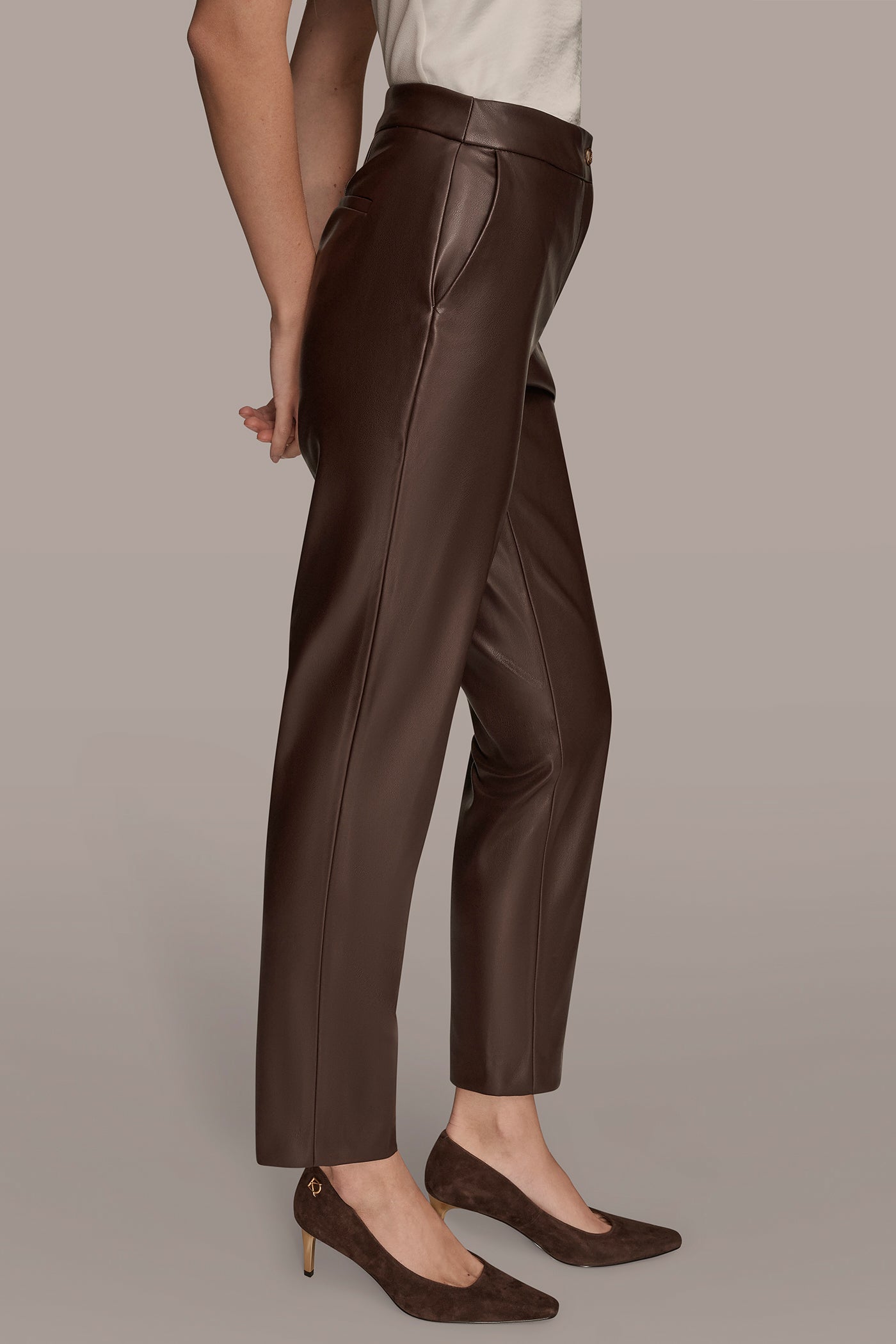 VEGAN LEATHER SLIM LEG ANKLE LENGTH PANT VIEW 3 | Pants VEGAN LEATHER SLIM LEG ANKLE LENGTH PANT VIEW 3 | Pants