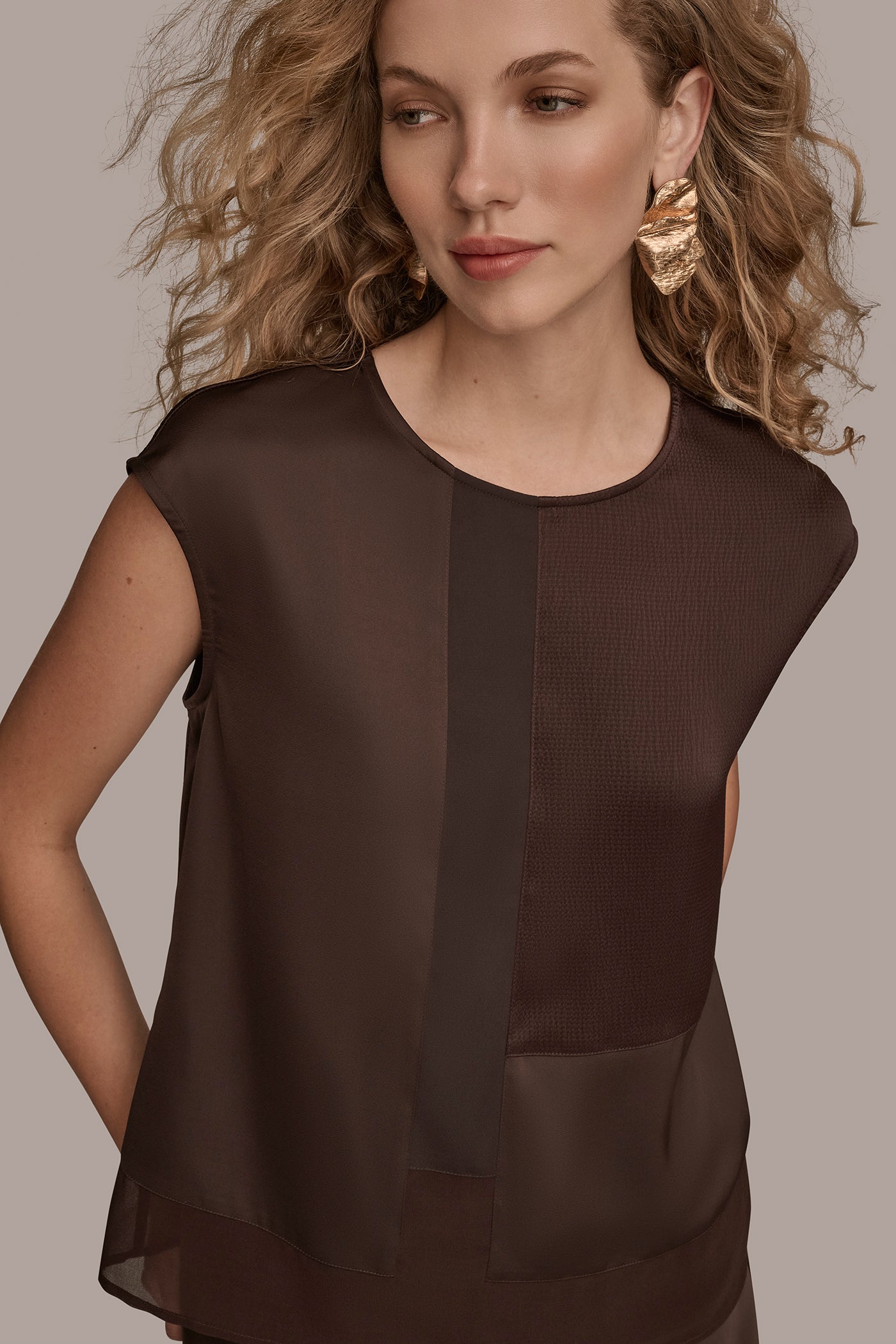 MIXED MEDIA CAP SLEEVE TOP VIEW 5 | New Arrivals MIXED MEDIA CAP SLEEVE TOP VIEW 5 | New Arrivals