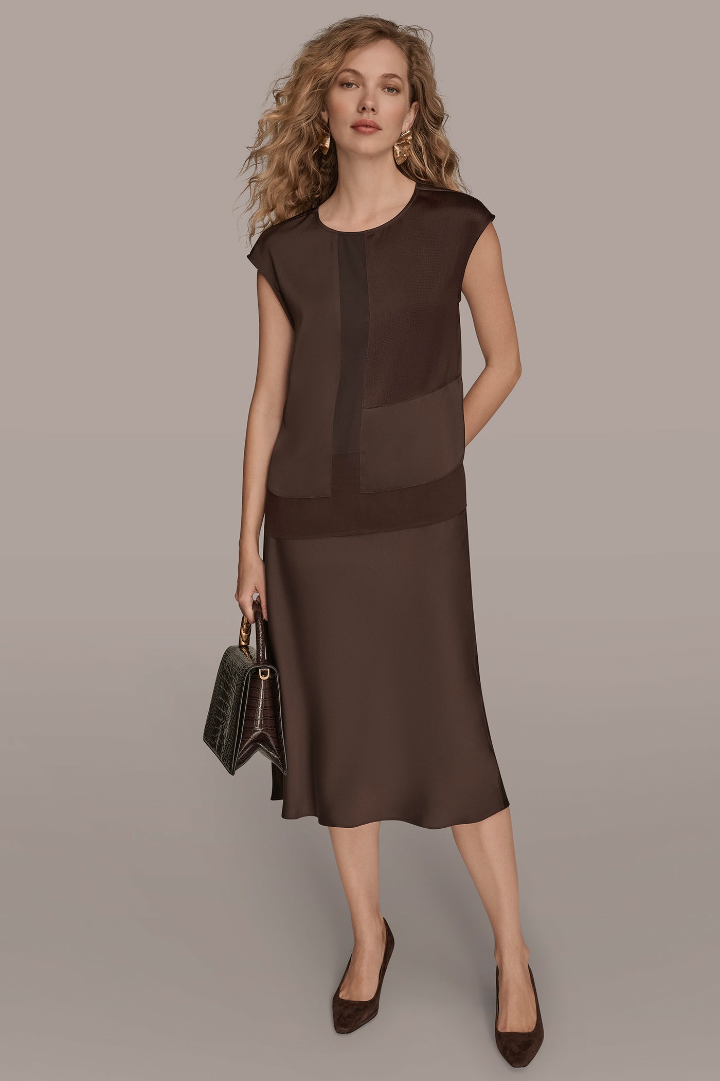 MIXED MEDIA CAP SLEEVE TOP VIEW 4 | New Arrivals MIXED MEDIA CAP SLEEVE TOP VIEW 4 | New Arrivals