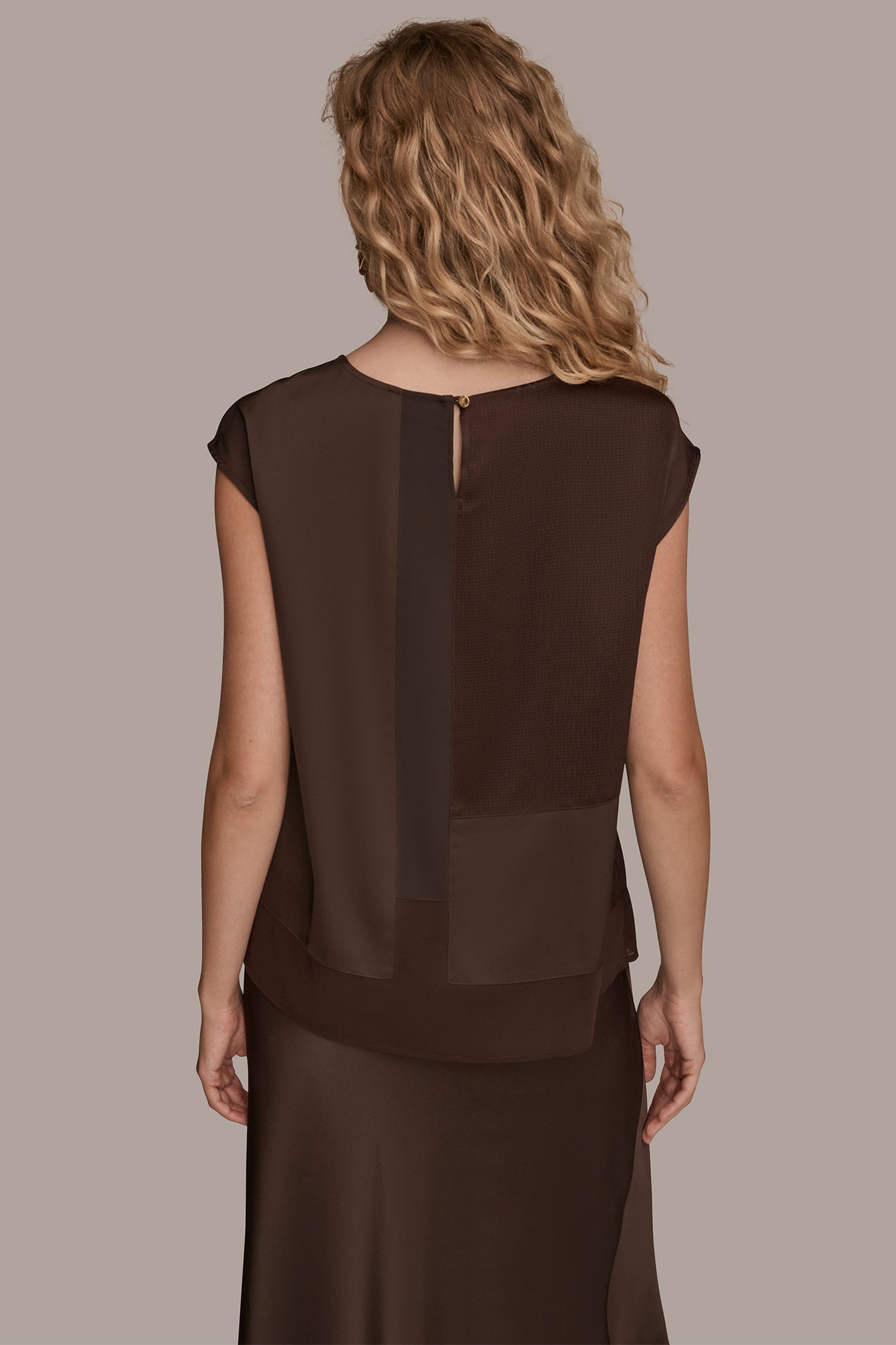 MIXED MEDIA CAP SLEEVE TOP | View 2 | Matching Sets MIXED MEDIA CAP SLEEVE TOP | View 2 | Matching Sets