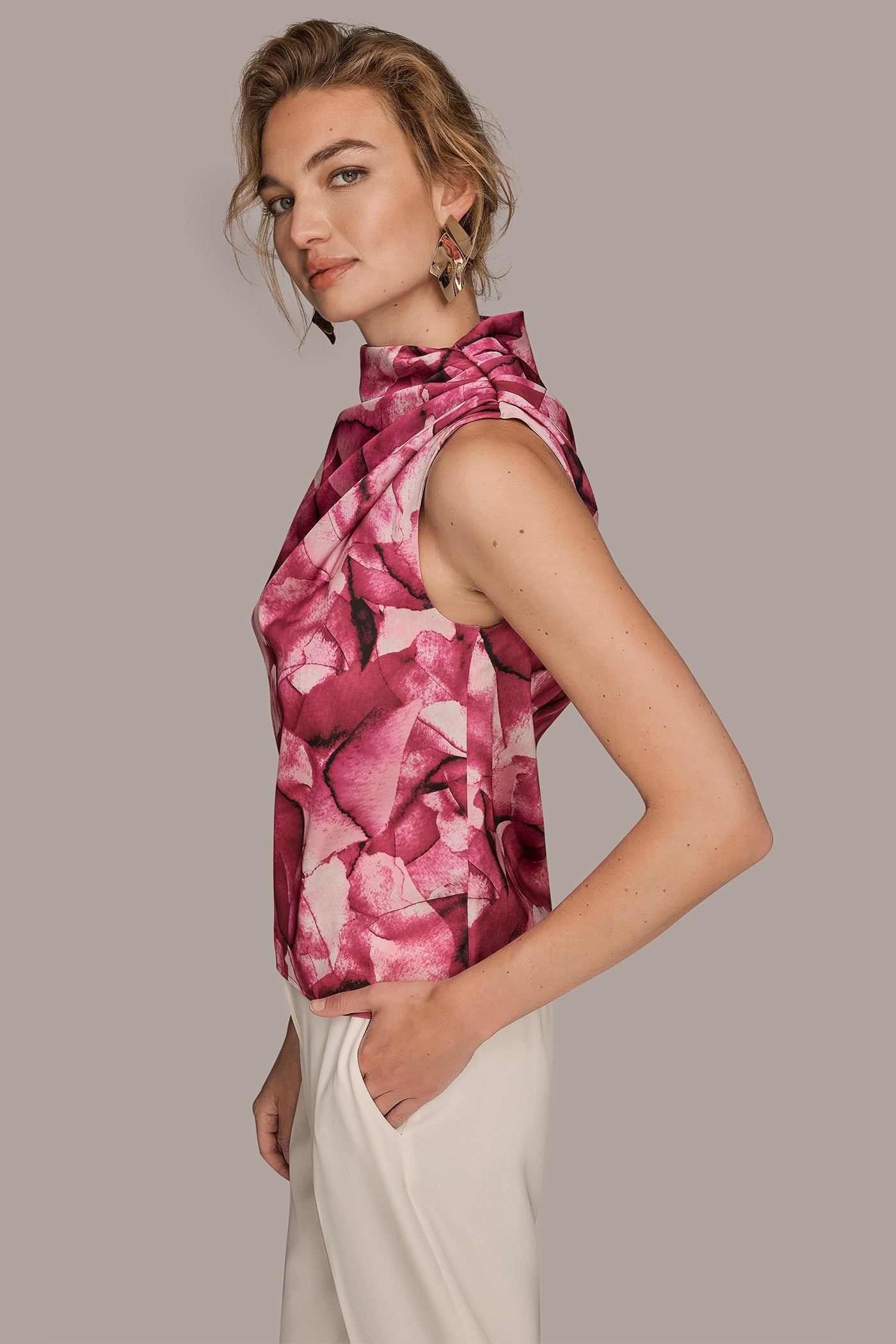 PRINT GATHERED SHOULDER TOP VIEW 3 | All Products PRINT GATHERED SHOULDER TOP VIEW 3 | All Products