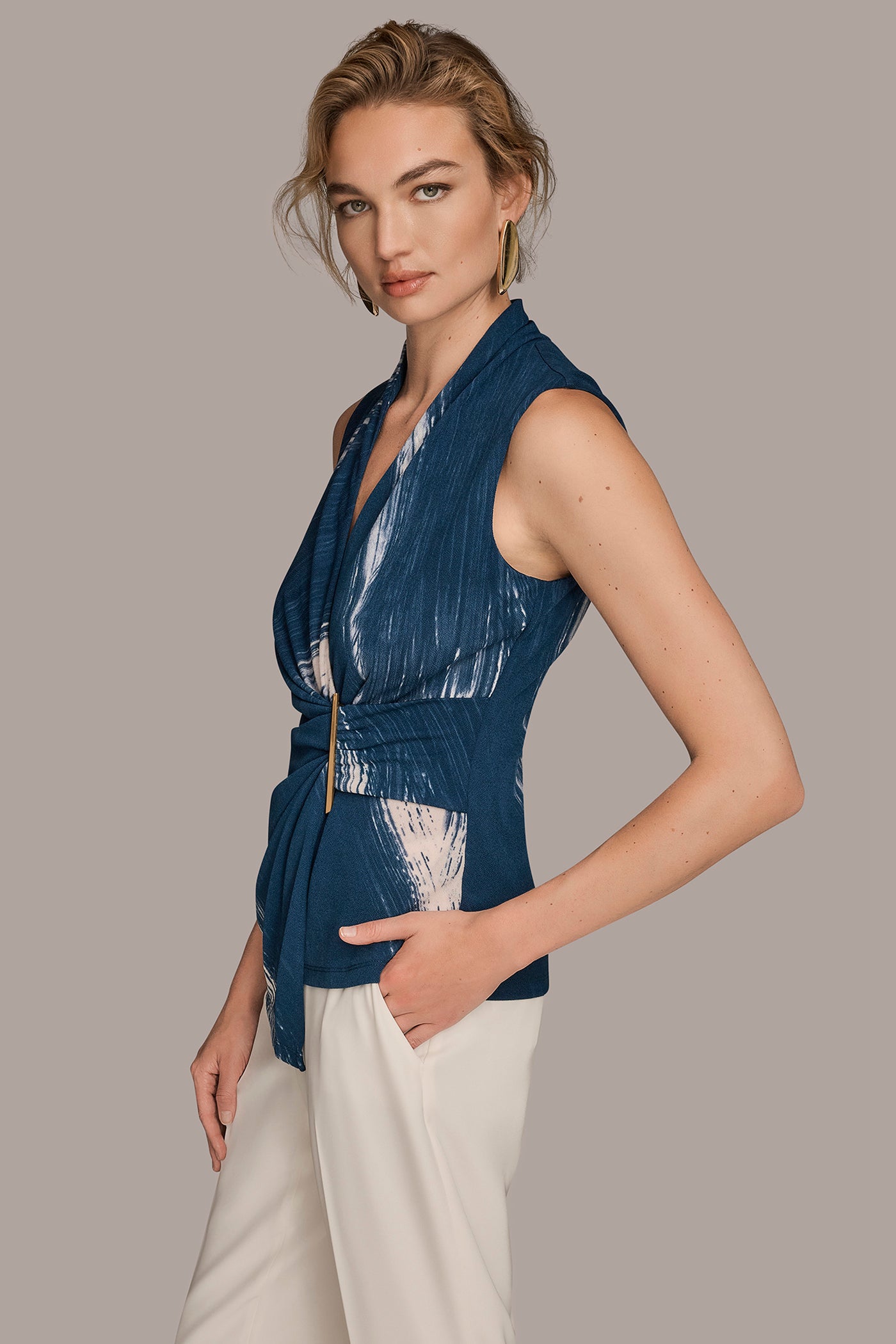 PRINT FAUX WRAP TOP VIEW 3 | All Products PRINT FAUX WRAP TOP VIEW 3 | All Products