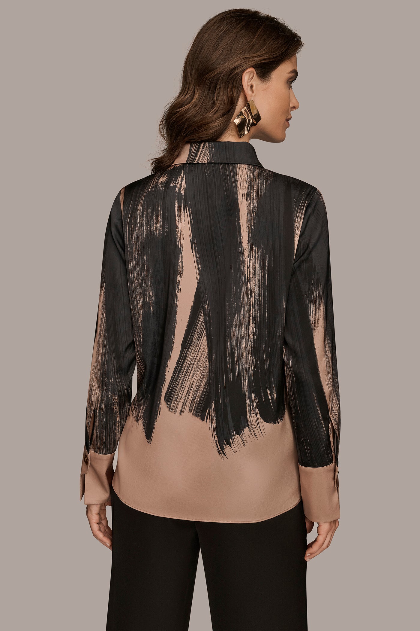 SATIN LONG SLEEVE PRINTED BLOUSE | View 2 | Products SATIN LONG SLEEVE PRINTED BLOUSE | View 2 | Products