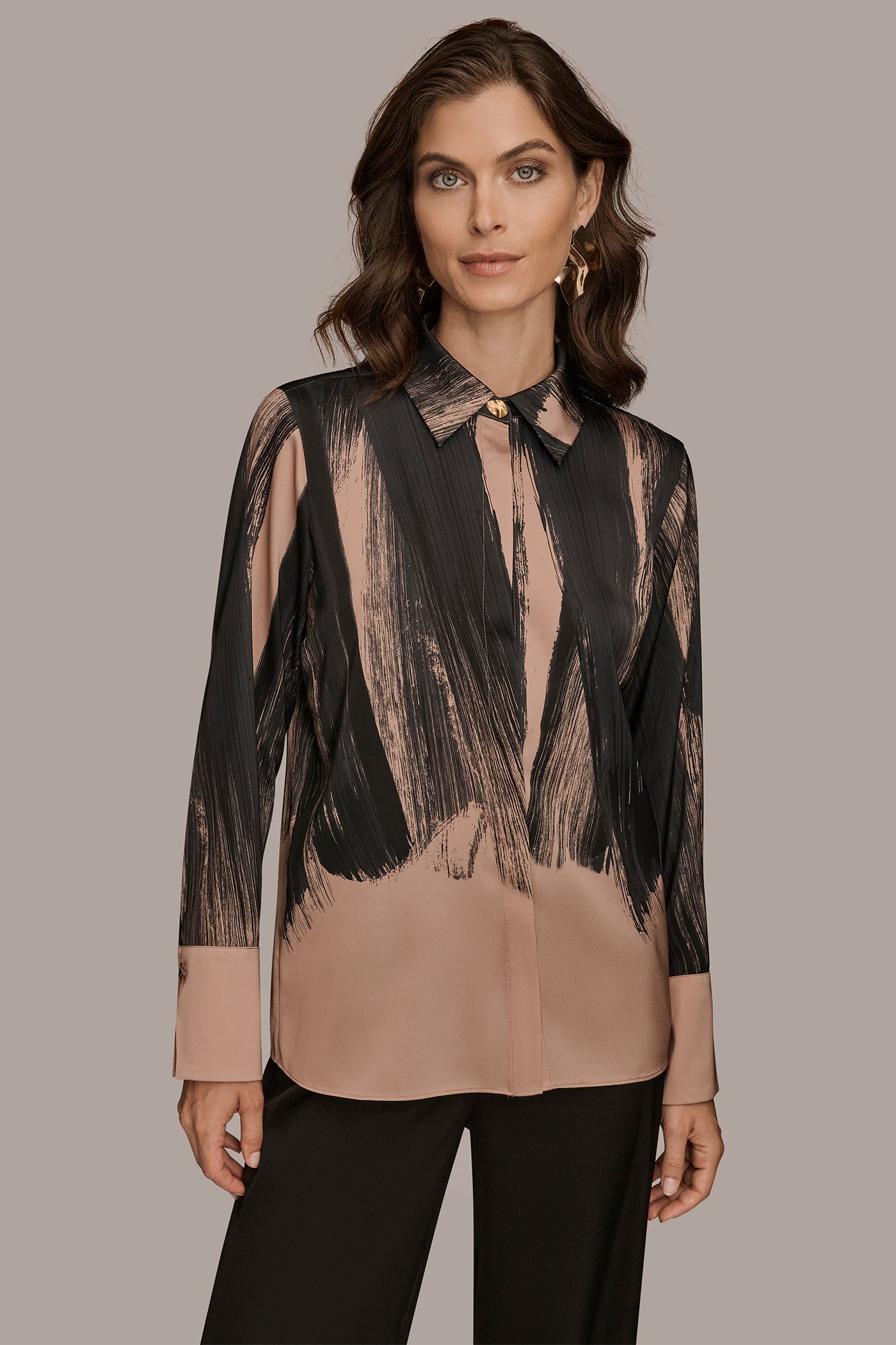 SATIN LONG SLEEVE PRINTED BLOUSE | View 1 | Products SATIN LONG SLEEVE PRINTED BLOUSE | View 1 | Products
