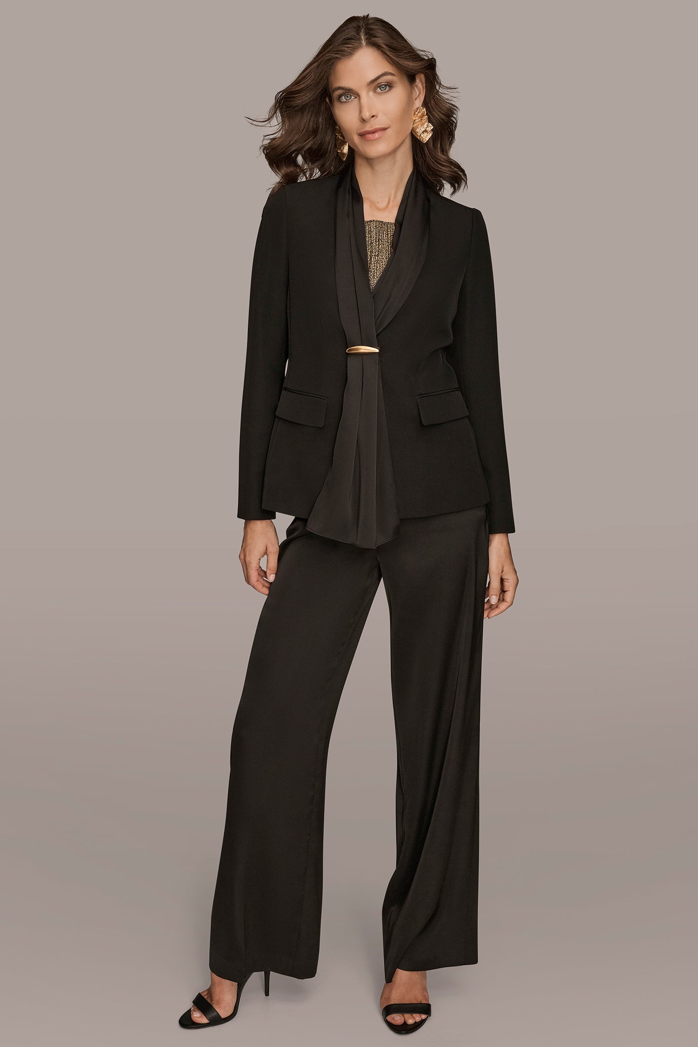 MIXED MEDIA ONE BUTTON COLLARLESS JACKET VIEW 9 | Blazers & Vests MIXED MEDIA ONE BUTTON COLLARLESS JACKET VIEW 9 | Blazers & Vests