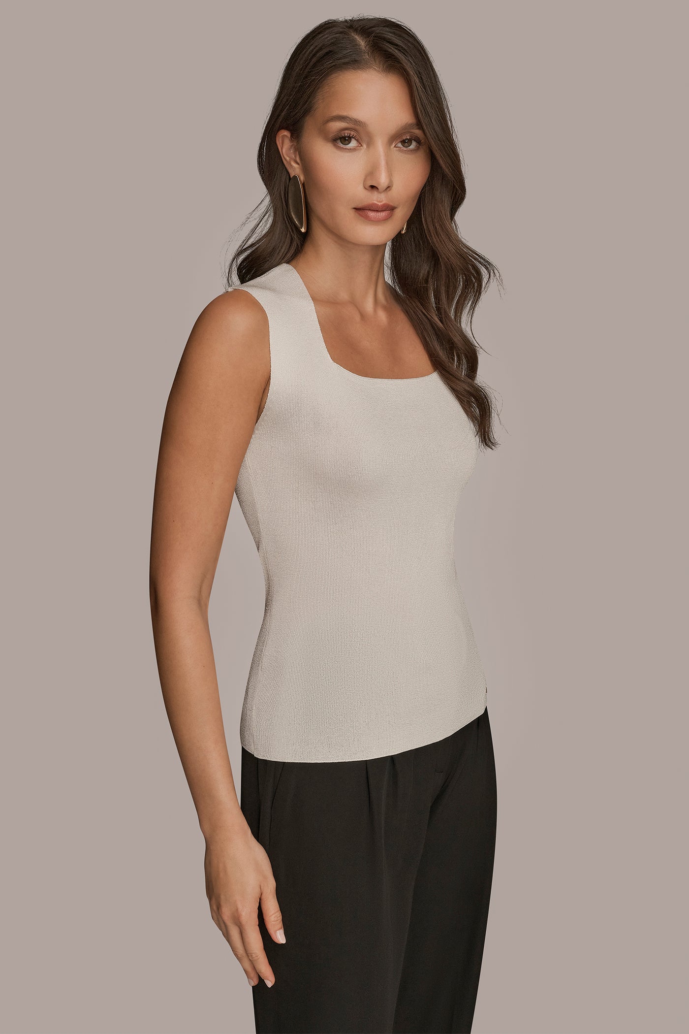 SLEEVELESS METALLIC SWEATER VIEW 3 | Clothing SLEEVELESS METALLIC SWEATER VIEW 3 | Clothing
