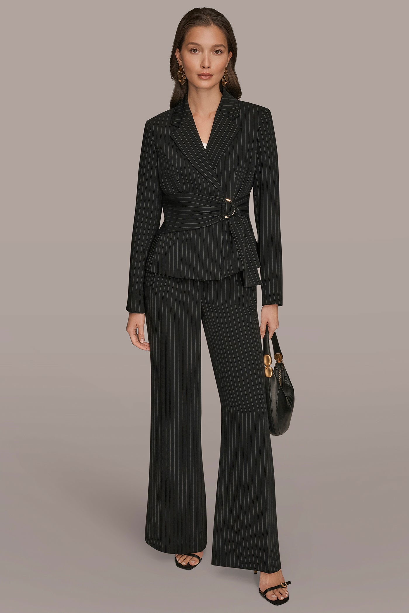 BELTED PINSTRIPED WRAP BLAZER VIEW 6 | Suits and Separates BELTED PINSTRIPED WRAP BLAZER VIEW 6 | Suits and Separates