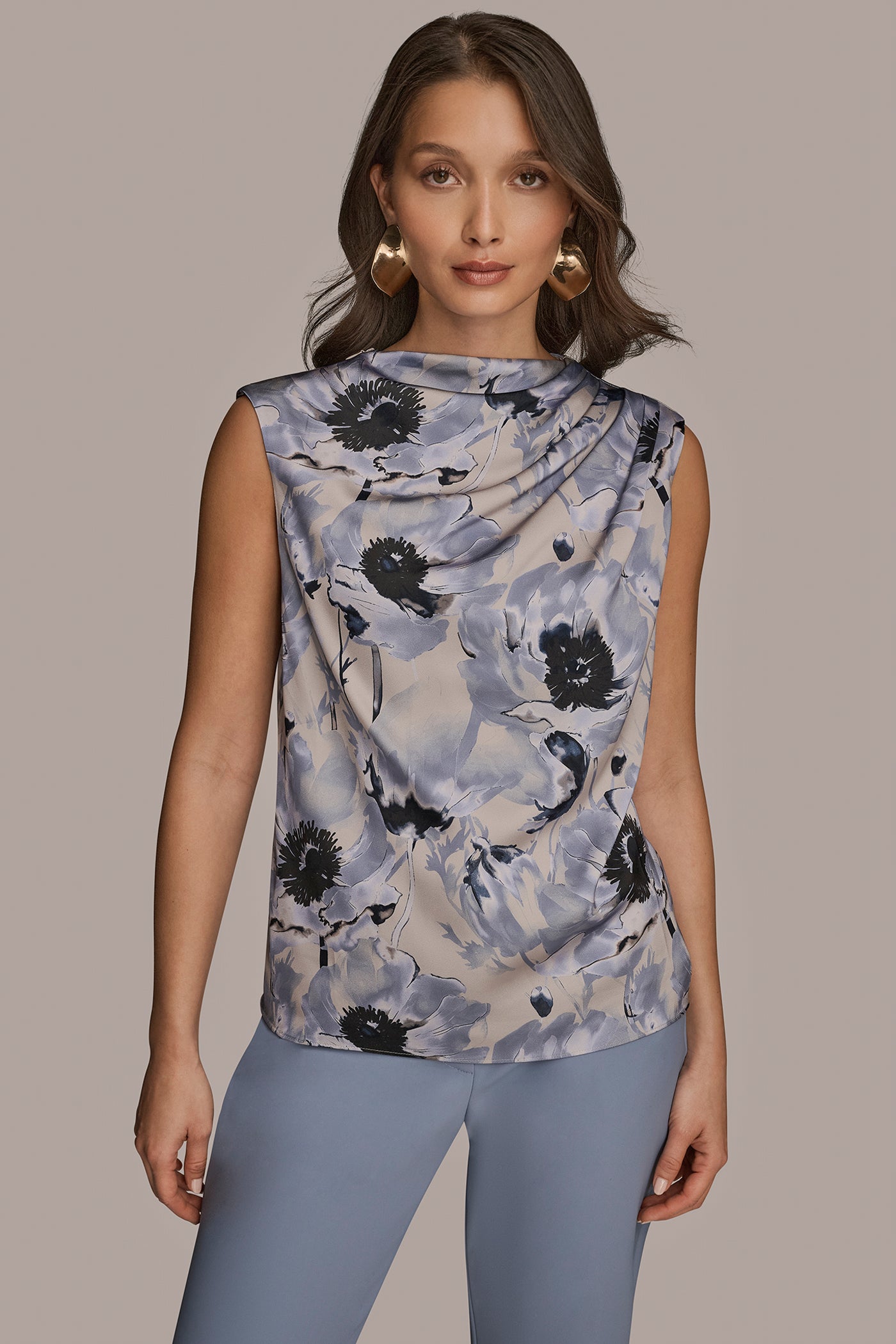 GATHERED SHOULDER SLEEVELESS BLOUSE | View 1 | Tops GATHERED SHOULDER SLEEVELESS BLOUSE | View 1 | Tops