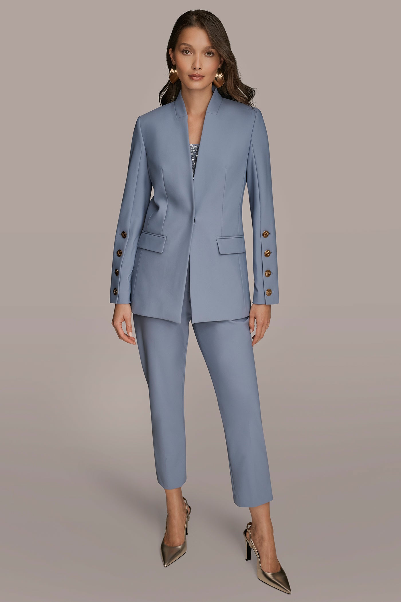 COLLARLESS BUTTON-DETAILED BLAZER VIEW 8 | Blazers & Vests COLLARLESS BUTTON-DETAILED BLAZER VIEW 8 | Blazers & Vests