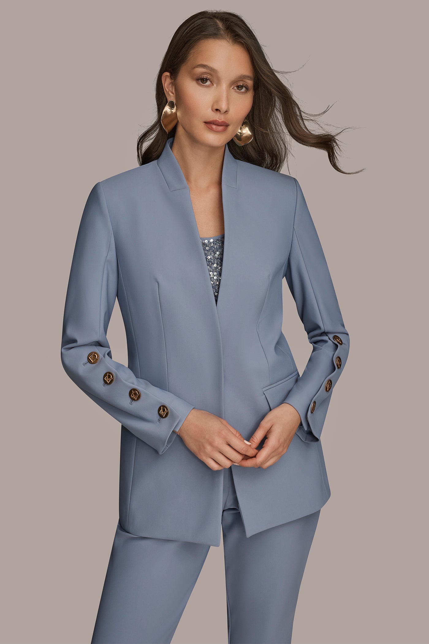 COLLARLESS BUTTON-DETAILED BLAZER VIEW 7 | Blazers & Vests COLLARLESS BUTTON-DETAILED BLAZER VIEW 7 | Blazers & Vests