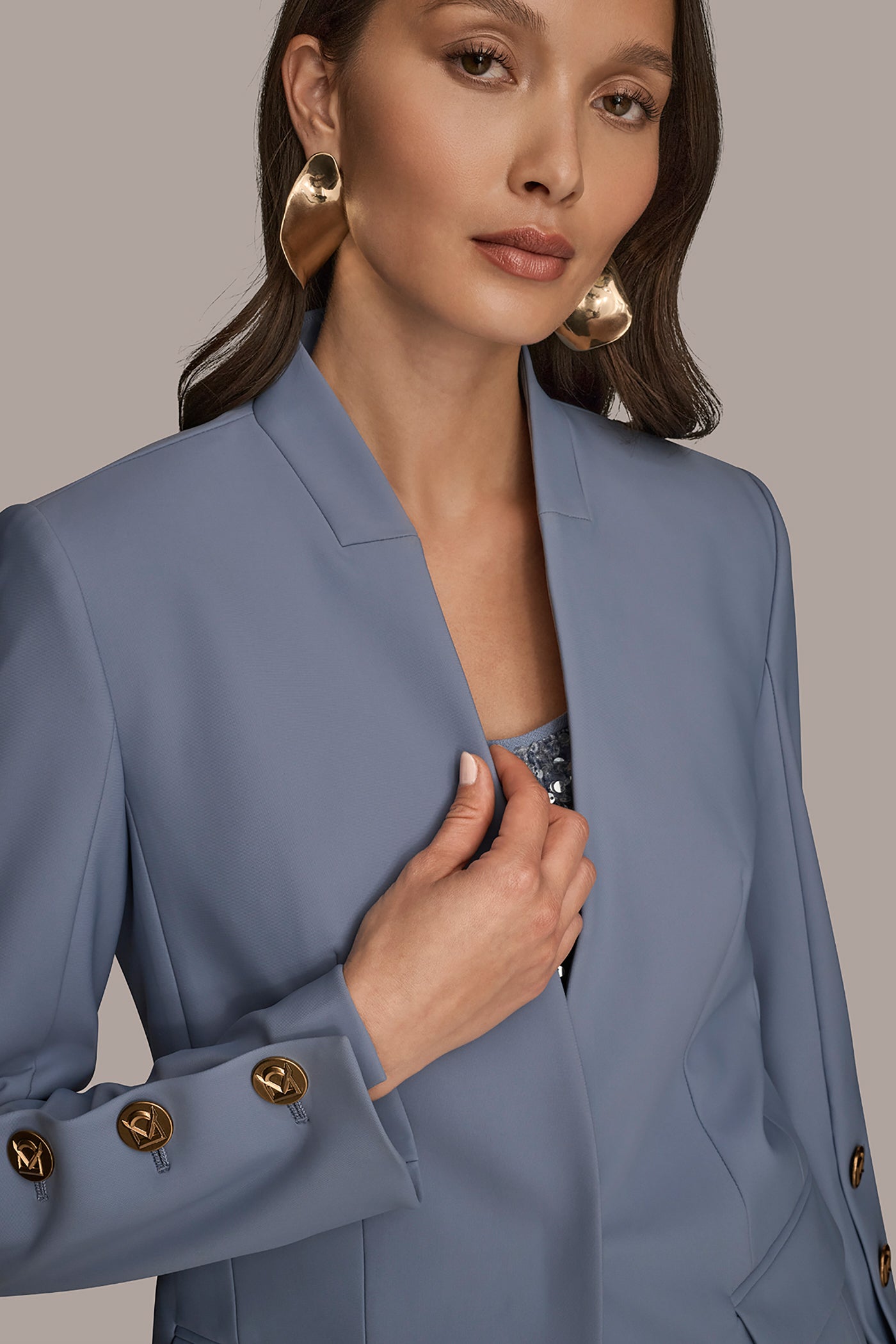 COLLARLESS BUTTON-DETAILED BLAZER VIEW 5 | Blazers & Vests COLLARLESS BUTTON-DETAILED BLAZER VIEW 5 | Blazers & Vests