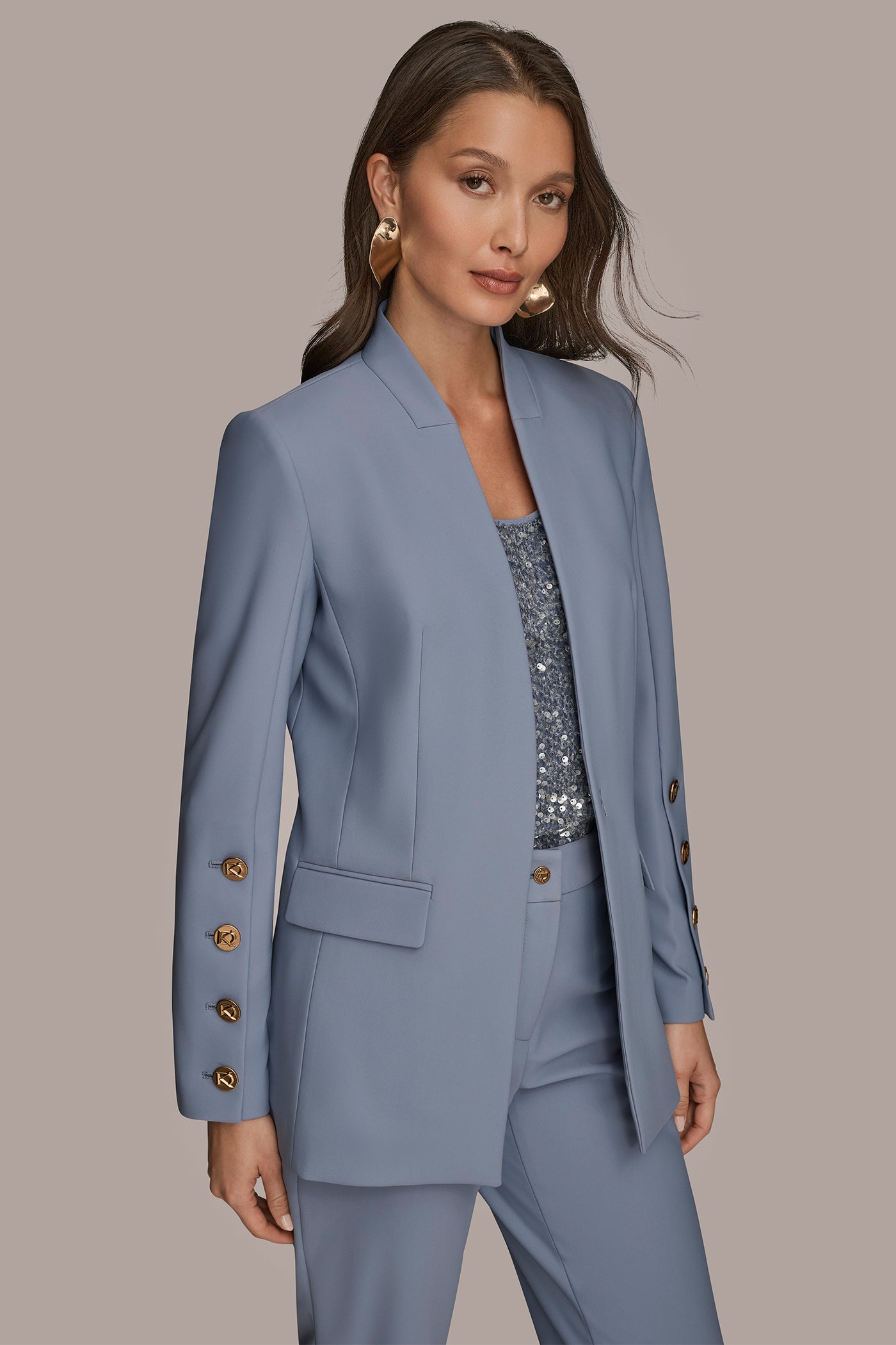 COLLARLESS BUTTON-DETAILED BLAZER VIEW 4 | Blazers & Vests COLLARLESS BUTTON-DETAILED BLAZER VIEW 4 | Blazers & Vests