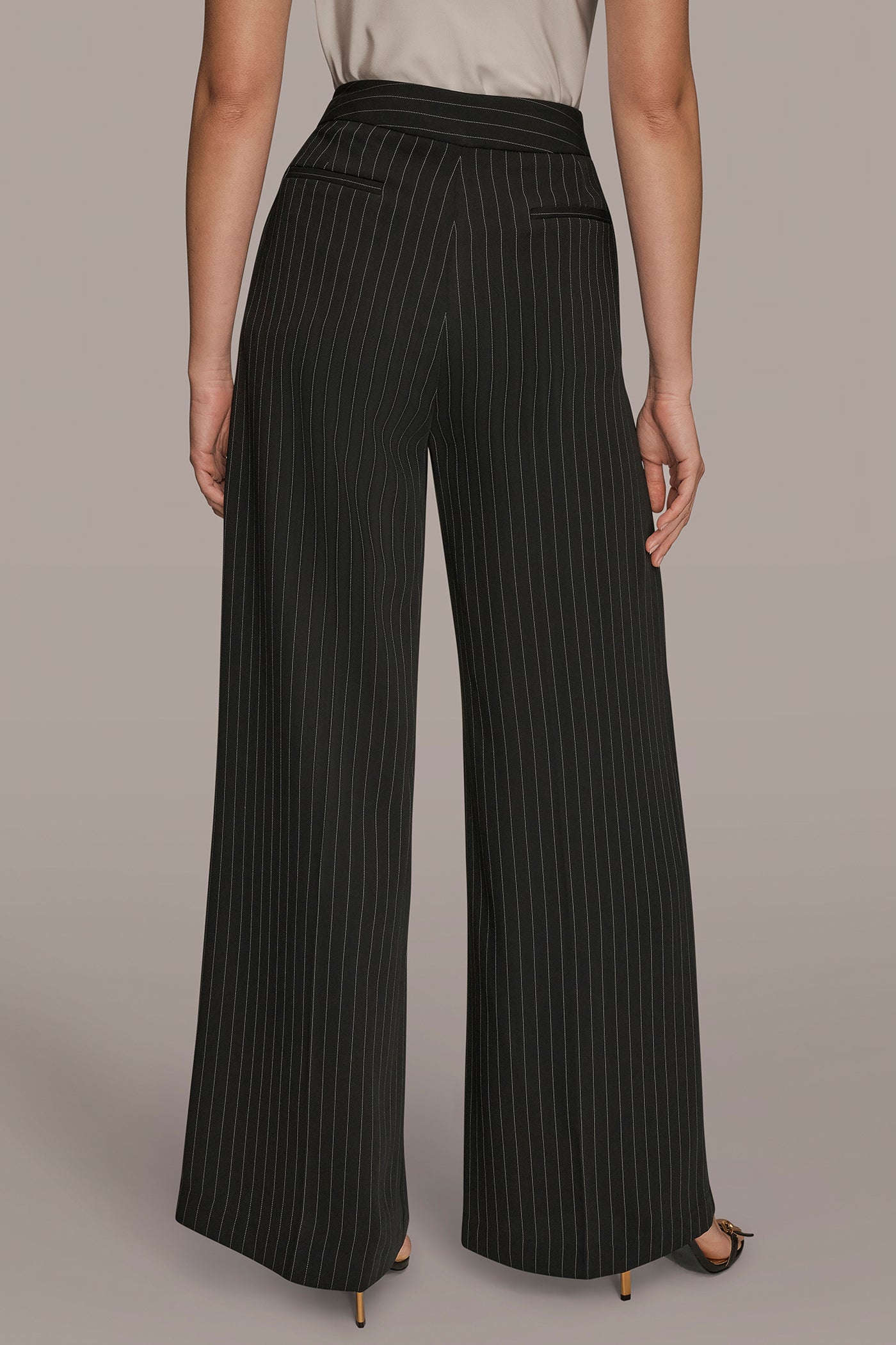 HIGH-RISE PINSTRIPED PLEATED WIDE-LEG PANT | View 2 | Suits and Separates HIGH-RISE PINSTRIPED PLEATED WIDE-LEG PANT | View 2 | Suits and Separates