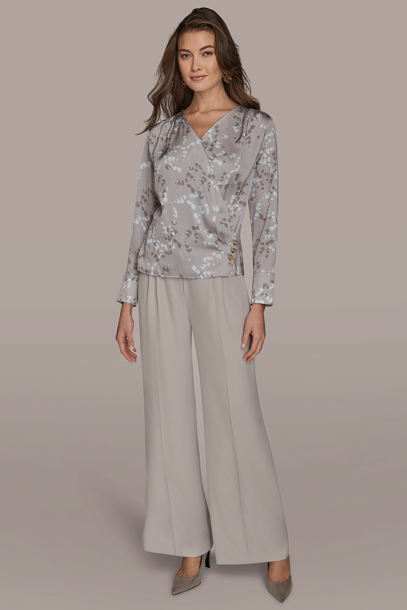 LONG SLEEVE FAUX-WRAP BLOUSE VIEW 6 | Tops LONG SLEEVE FAUX-WRAP BLOUSE VIEW 6 | Tops