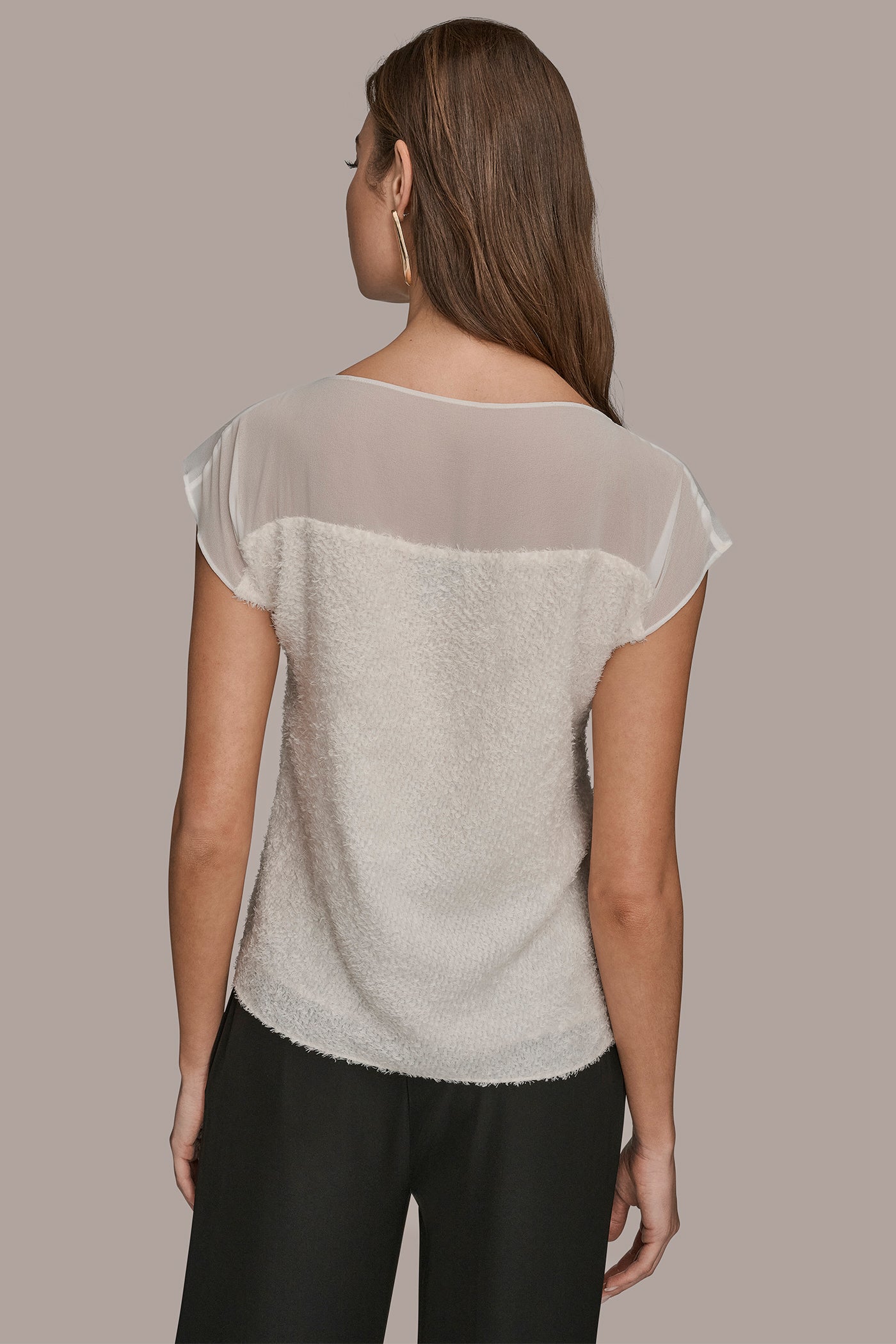 EMBELLISHED SHORT SLEEVE SHEER BLOUSE | View 2 | Tops EMBELLISHED SHORT SLEEVE SHEER BLOUSE | View 2 | Tops