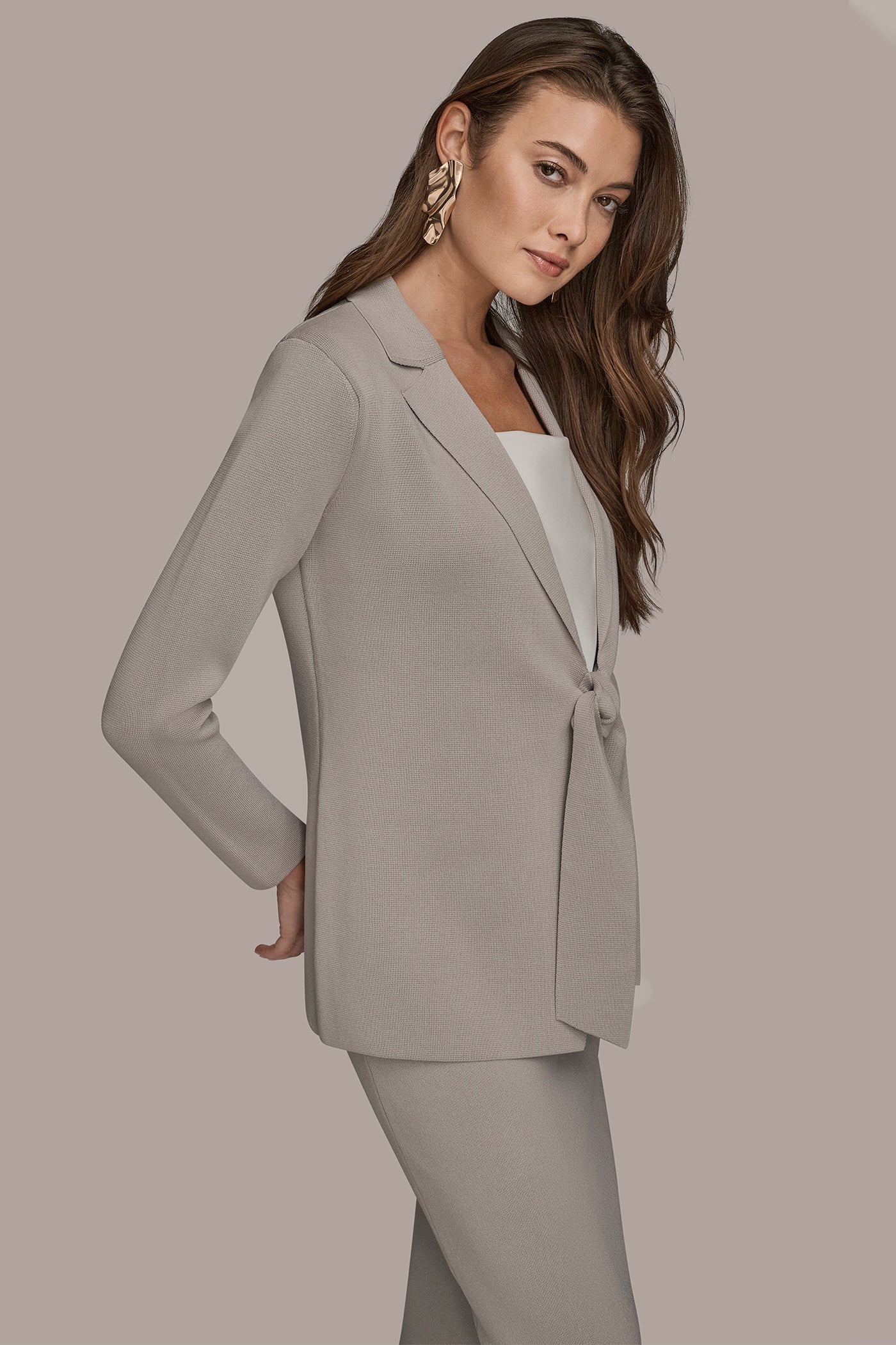 TIE-FRONT SWEATER BLAZER | View 2 | Blazers & Vests TIE-FRONT SWEATER BLAZER | View 2 | Blazers & Vests