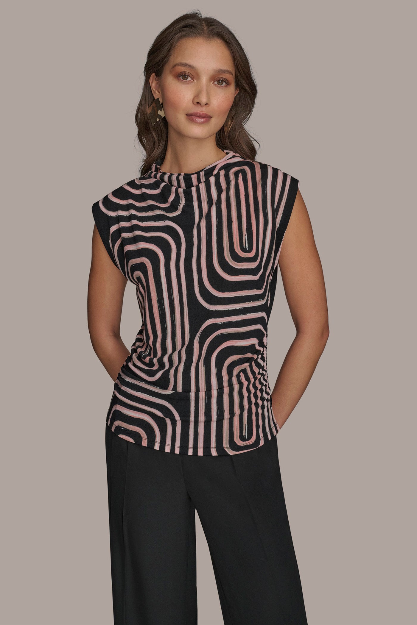 RUCHED WAIST MOCKNECK TOP | View 1 | Included in discounts RUCHED WAIST MOCKNECK TOP | View 1 | Included in discounts