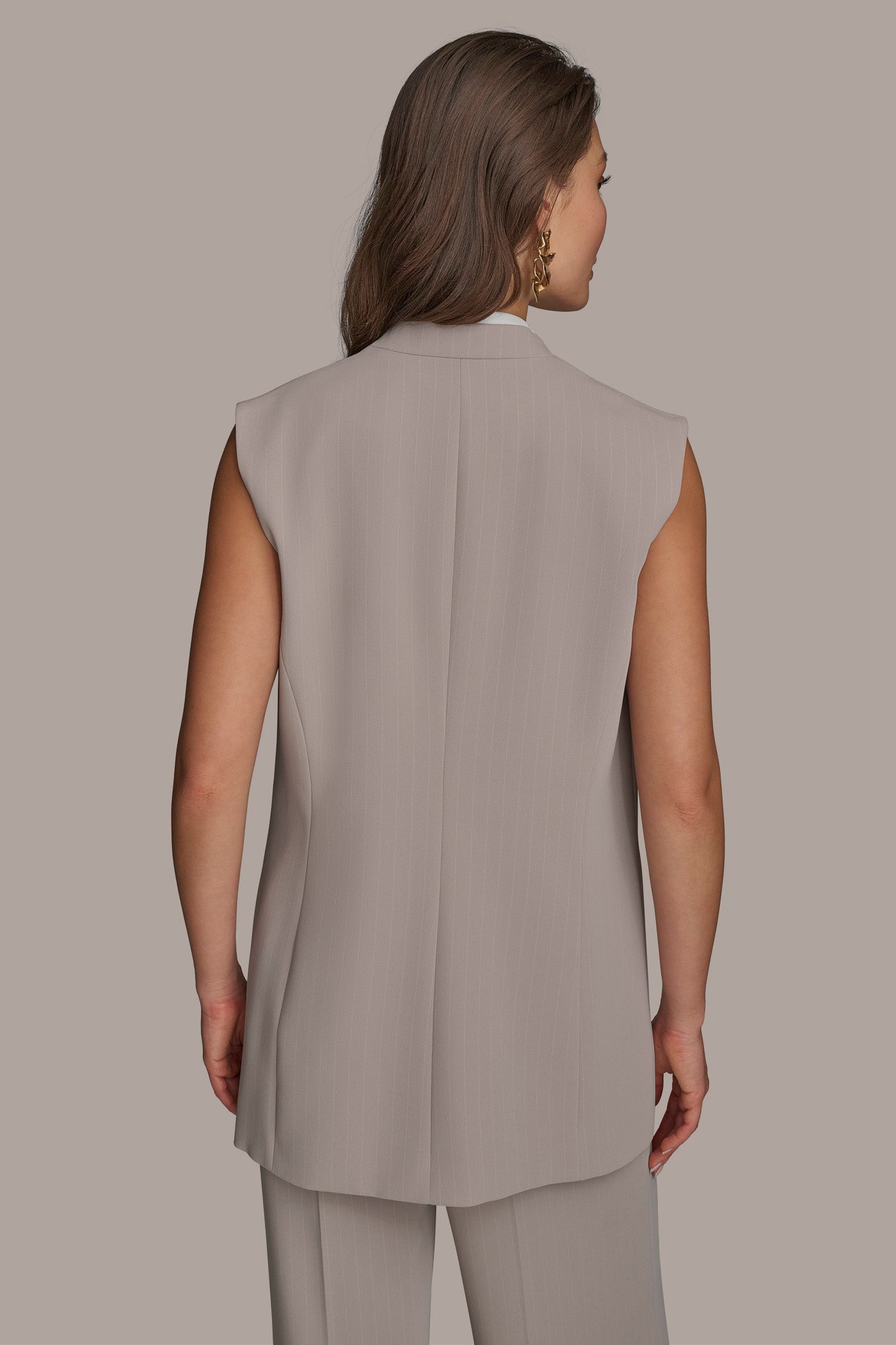 PINSTRIPE DOUBLE BREASTED VEST VIEW 4 | Suits and Separates PINSTRIPE DOUBLE BREASTED VEST VIEW 4 | Suits and Separates