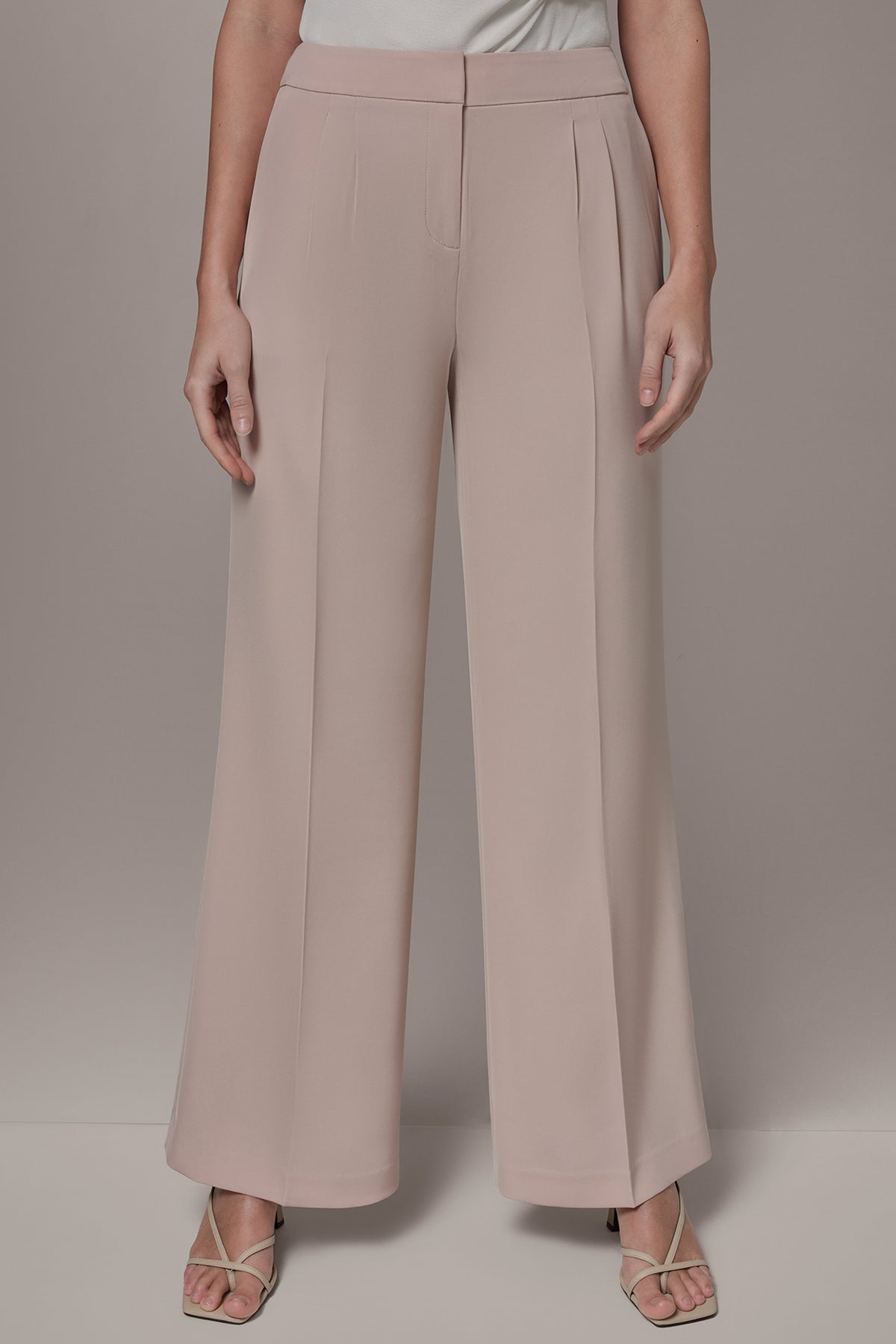 Donna Karan New York Women's High-Waist Wide-Leg Pants - Snow Petal