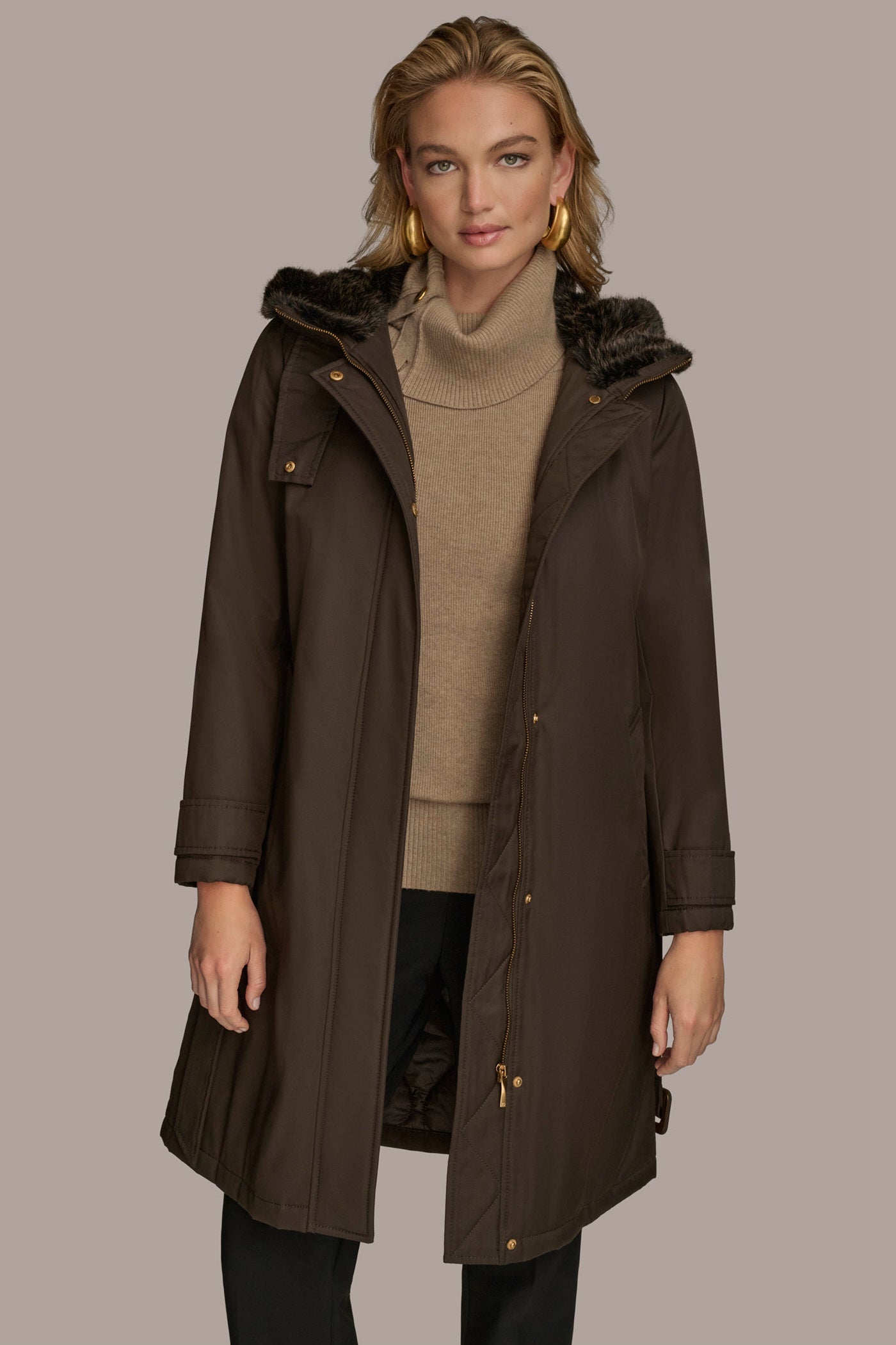 FAUX FUR TRIM LINED RAIN COAT VIEW 4 | New clothing FAUX FUR TRIM LINED RAIN COAT VIEW 4 | New clothing