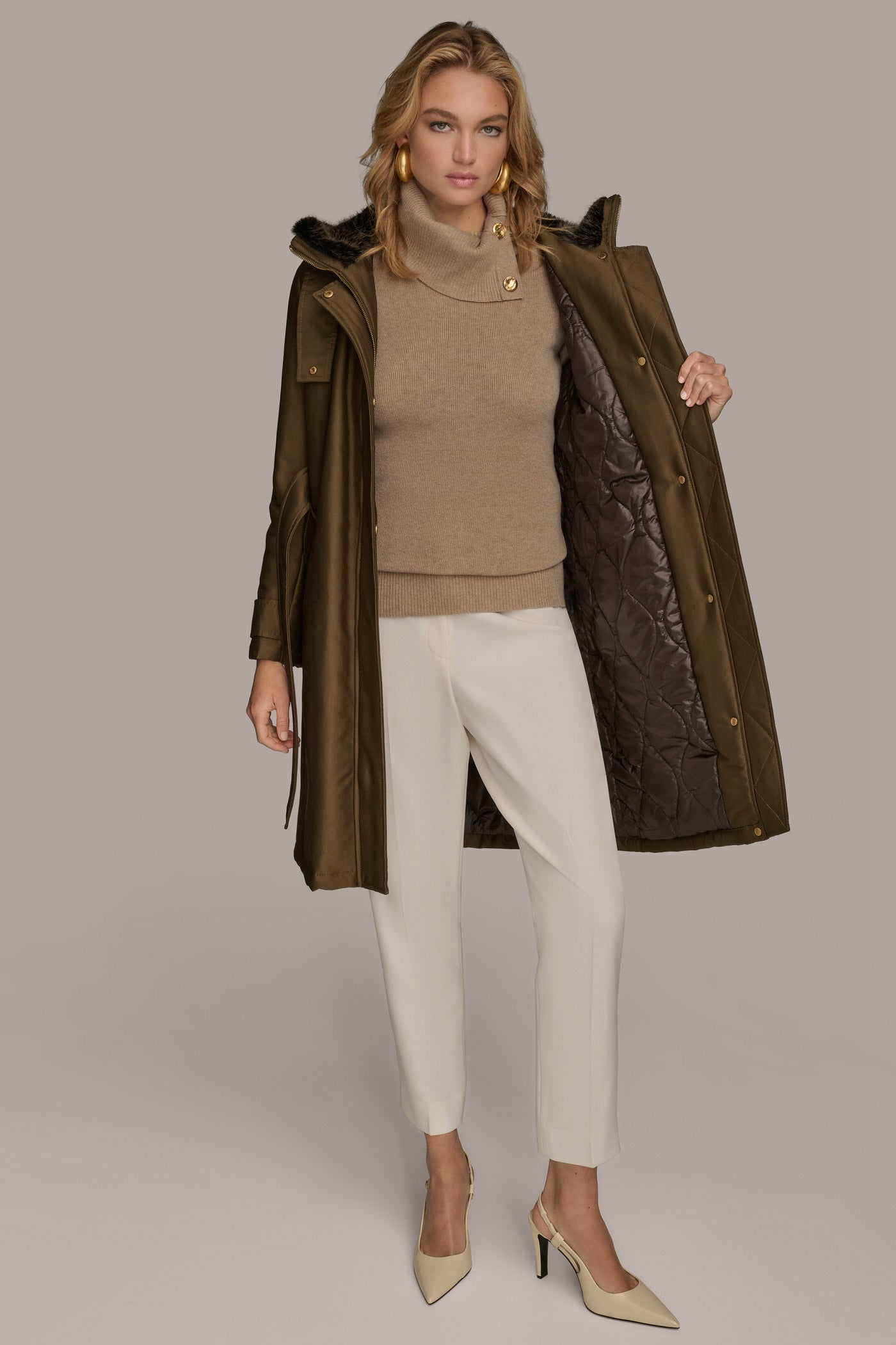 FAUX FUR TRIM LINED RAIN COAT VIEW 9 | New clothing FAUX FUR TRIM LINED RAIN COAT VIEW 9 | New clothing