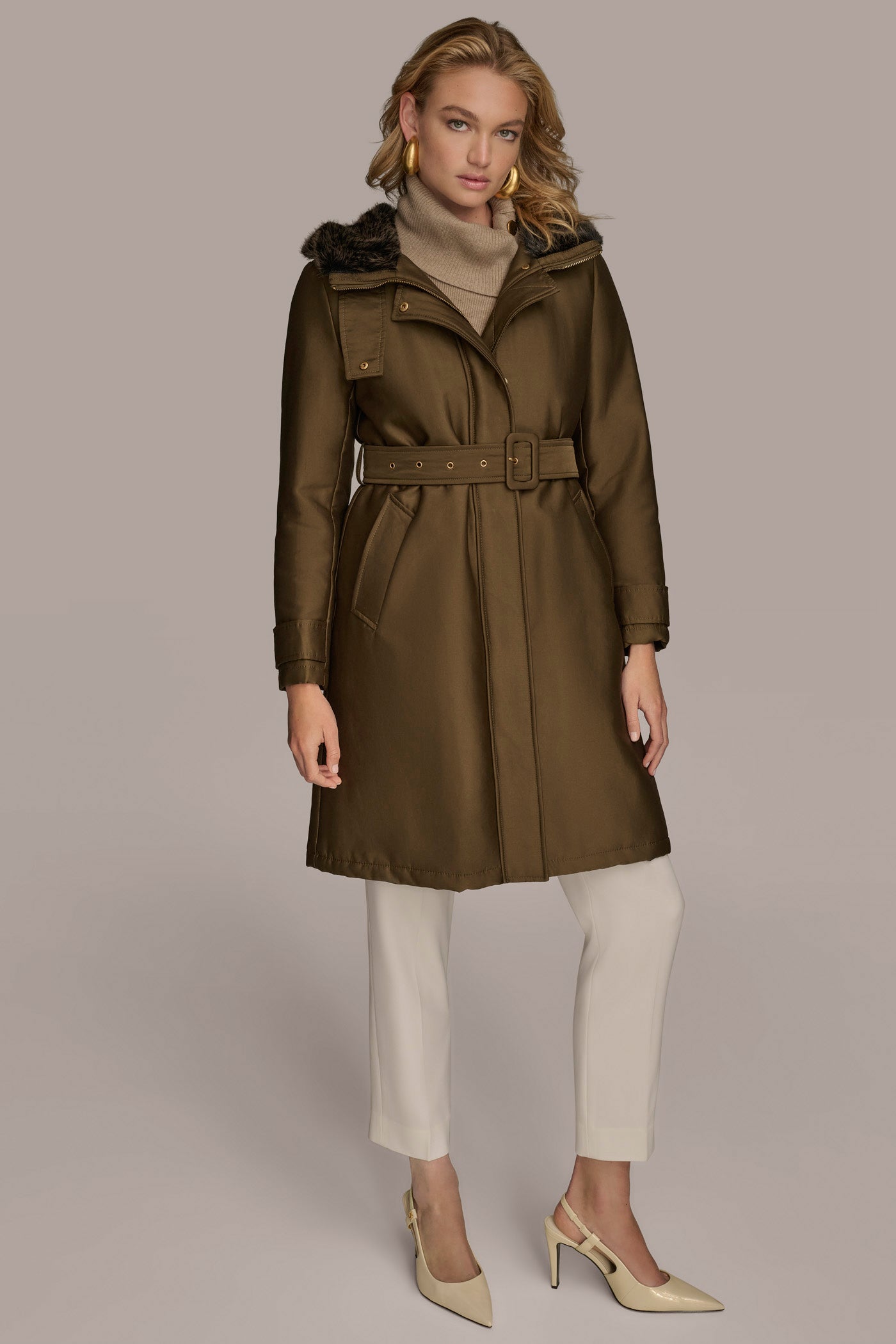 FAUX FUR TRIM LINED RAIN COAT | View 1 | New clothing FAUX FUR TRIM LINED RAIN COAT | View 1 | New clothing