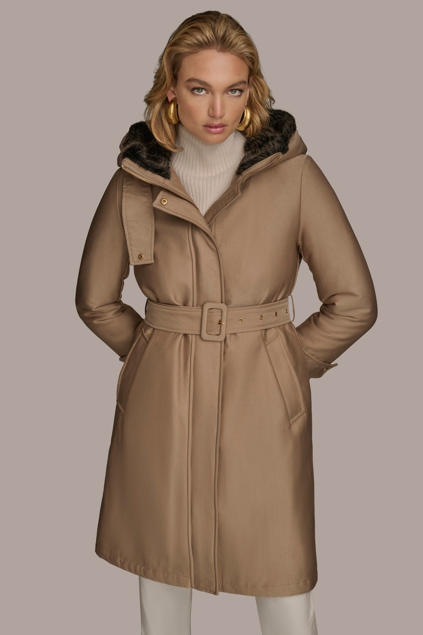 FAUX FUR TRIM LINED RAIN COAT | View 1 | New clothing FAUX FUR TRIM LINED RAIN COAT | View 1 | New clothing