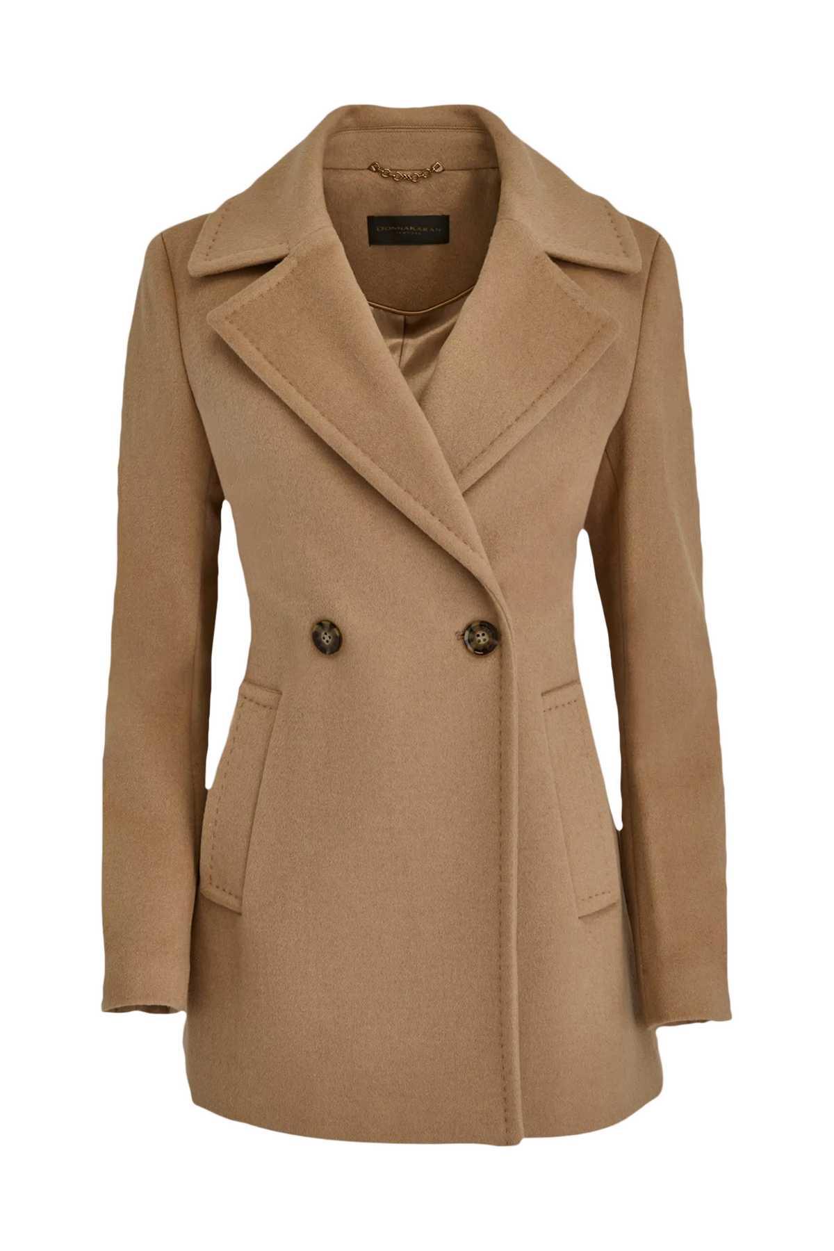 Wool Blend Double Breasted Peacoat | Coat | Donna Karan
