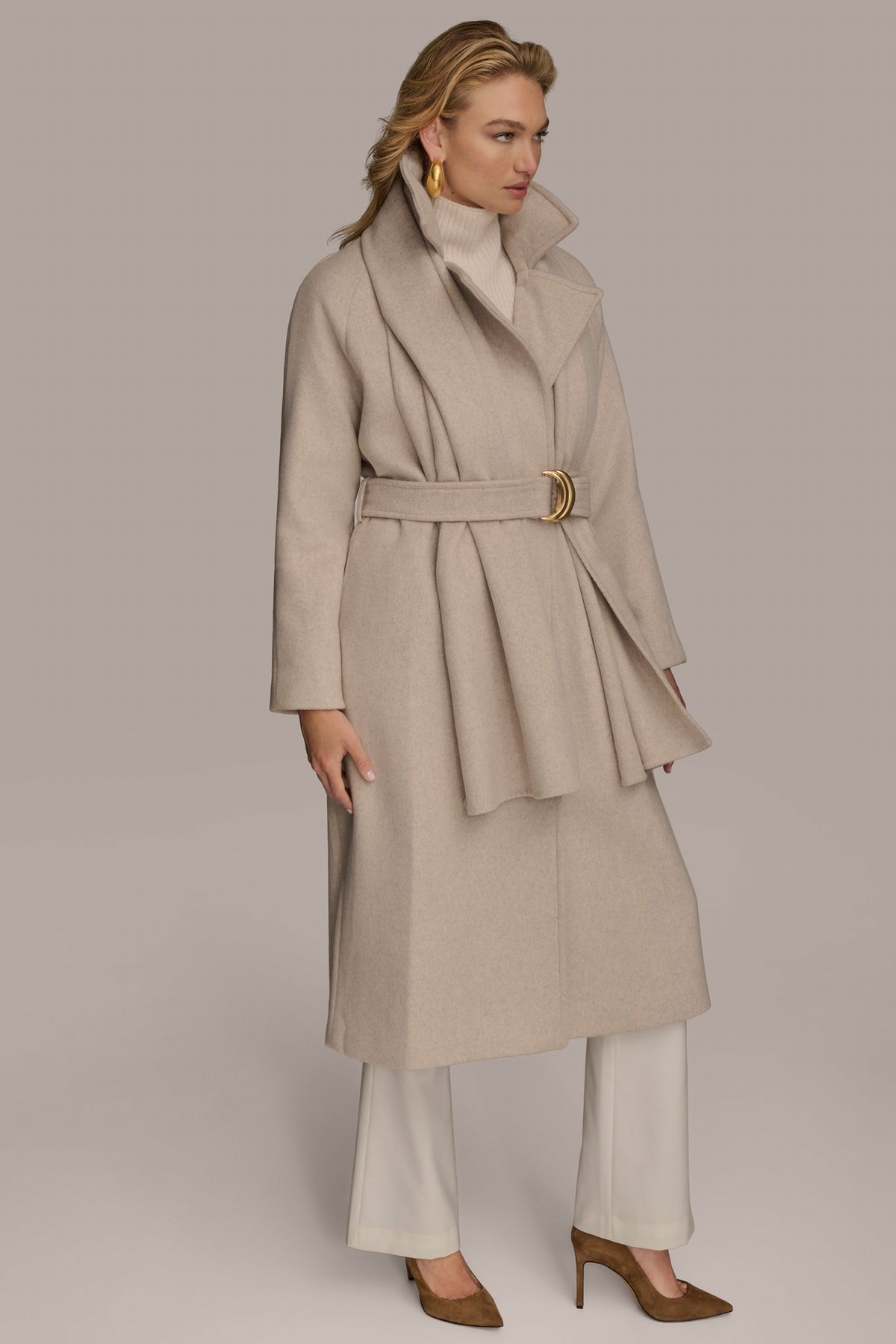 Wool Long Coat Coat Donna Karan
