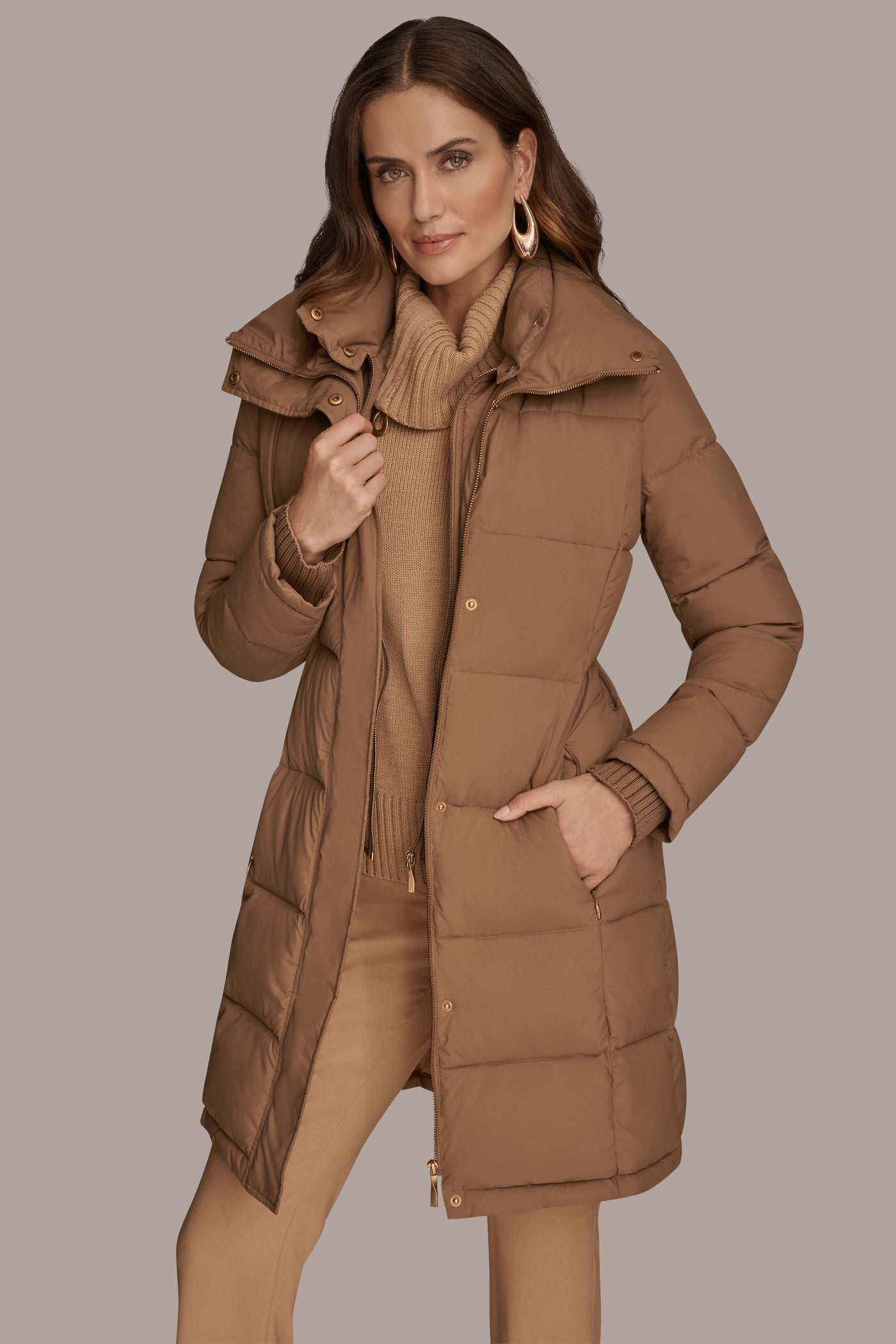 BELTED PUFFER JACKET WITH BIB | View 1 | Coats & Jackets BELTED PUFFER JACKET WITH BIB | View 1 | Coats & Jackets