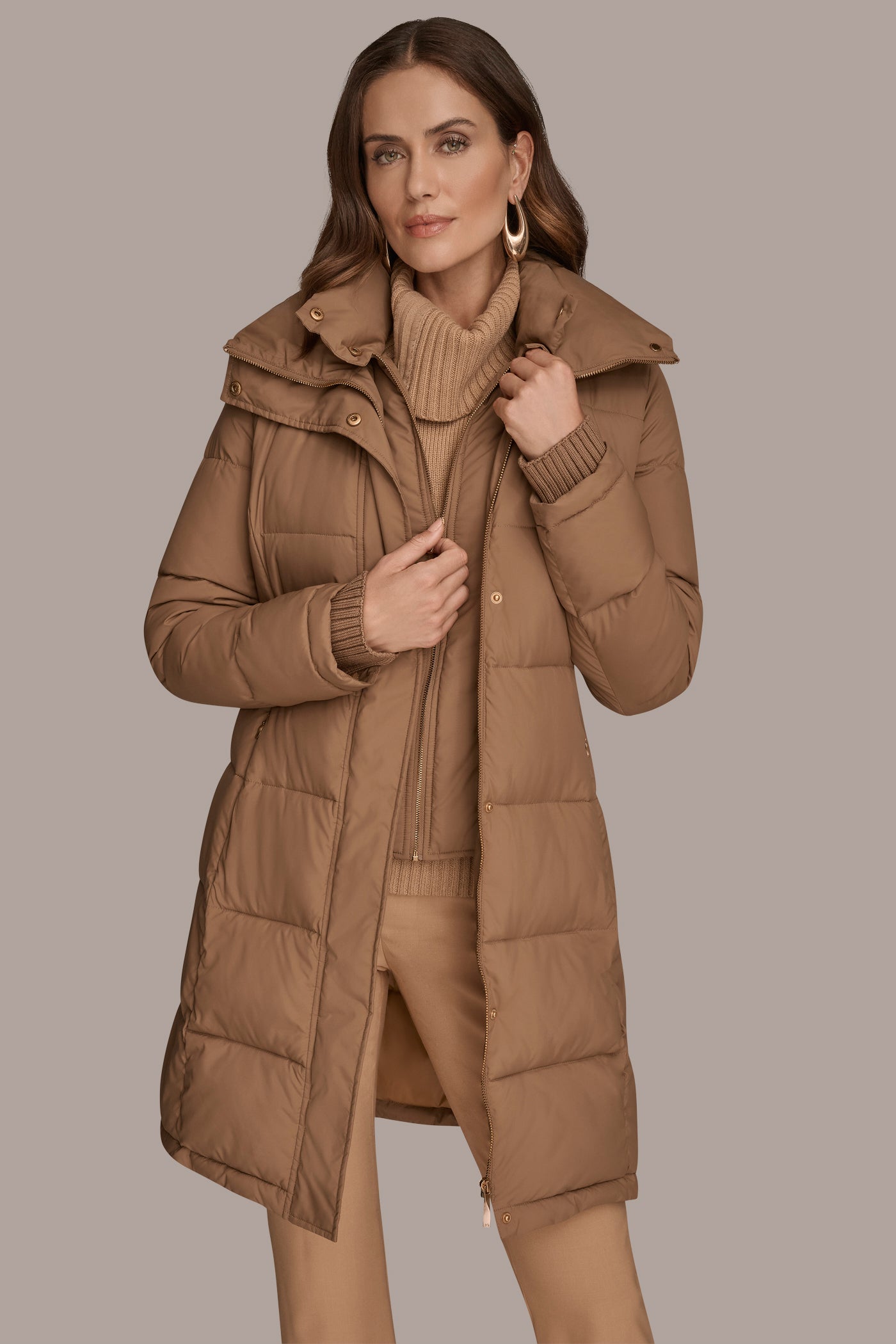 BELTED PUFFER JACKET WITH BIB | View 2 | Coats & Jackets BELTED PUFFER JACKET WITH BIB | View 2 | Coats & Jackets