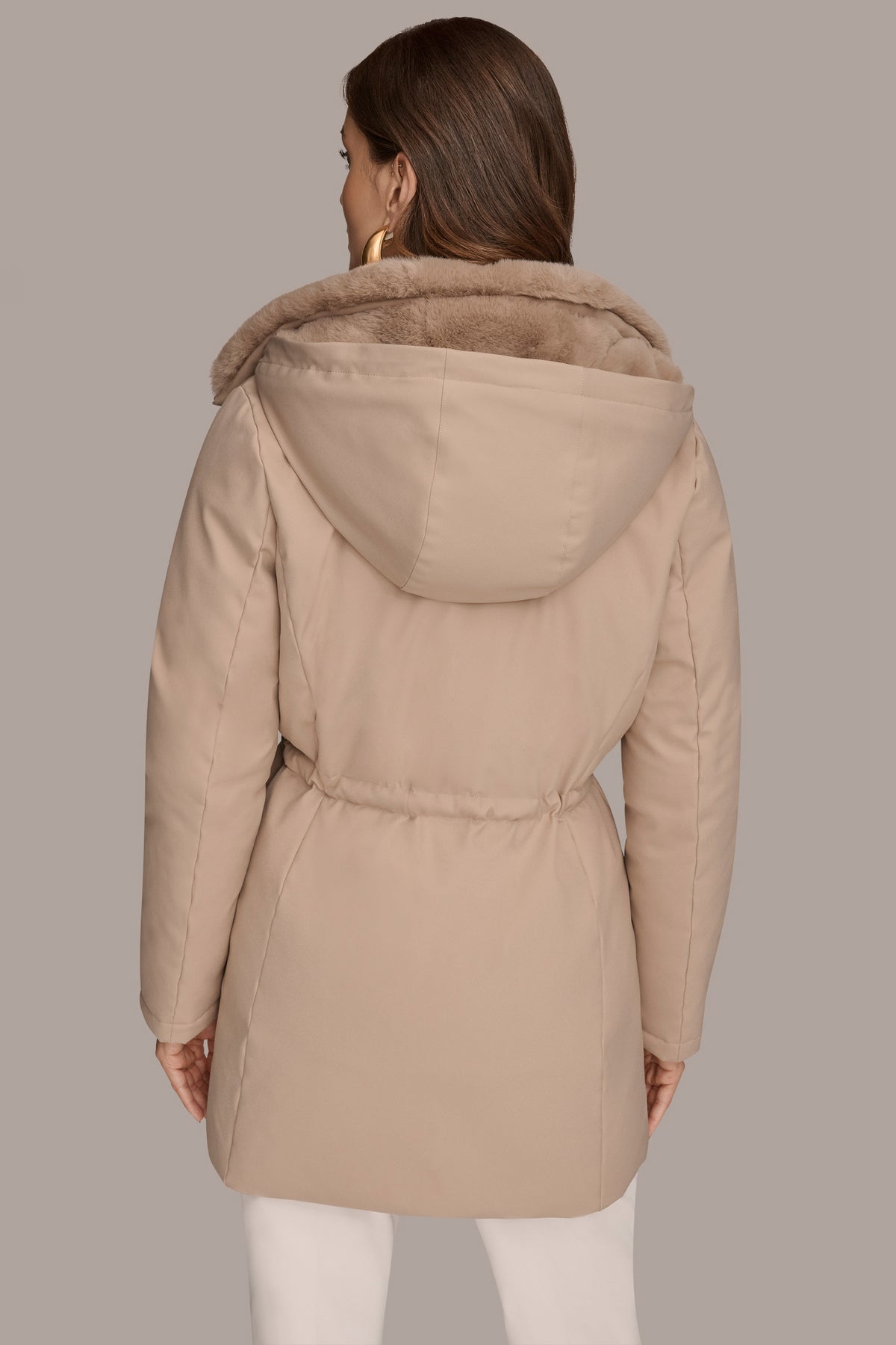 Faux Fur Lined Puffer | Short Puffer | Donna Karan