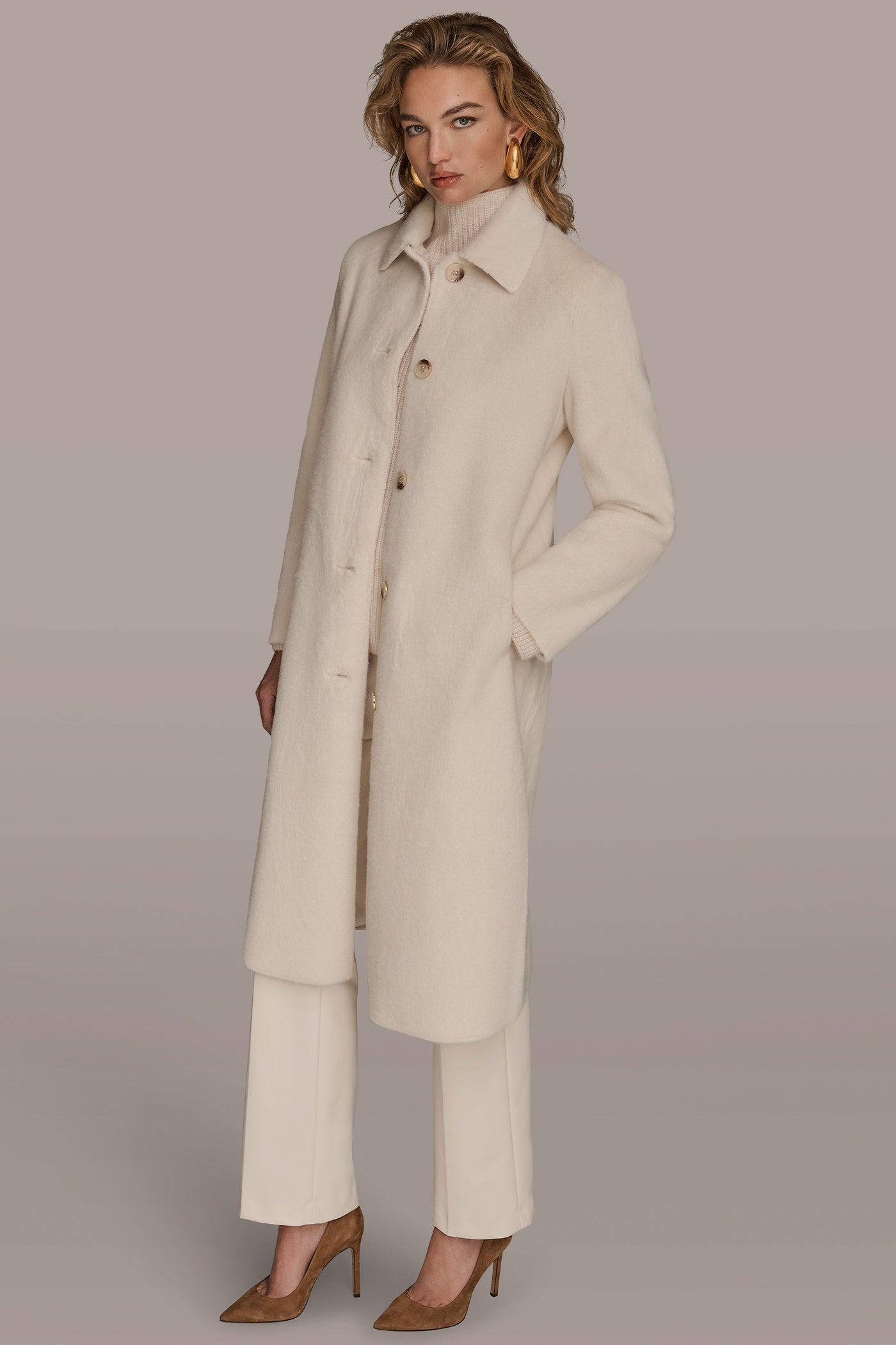 SINGLE BREASTED FAUX FUR COAT VIEW 3 | Coats & Jackets SINGLE BREASTED FAUX FUR COAT VIEW 3 | Coats & Jackets