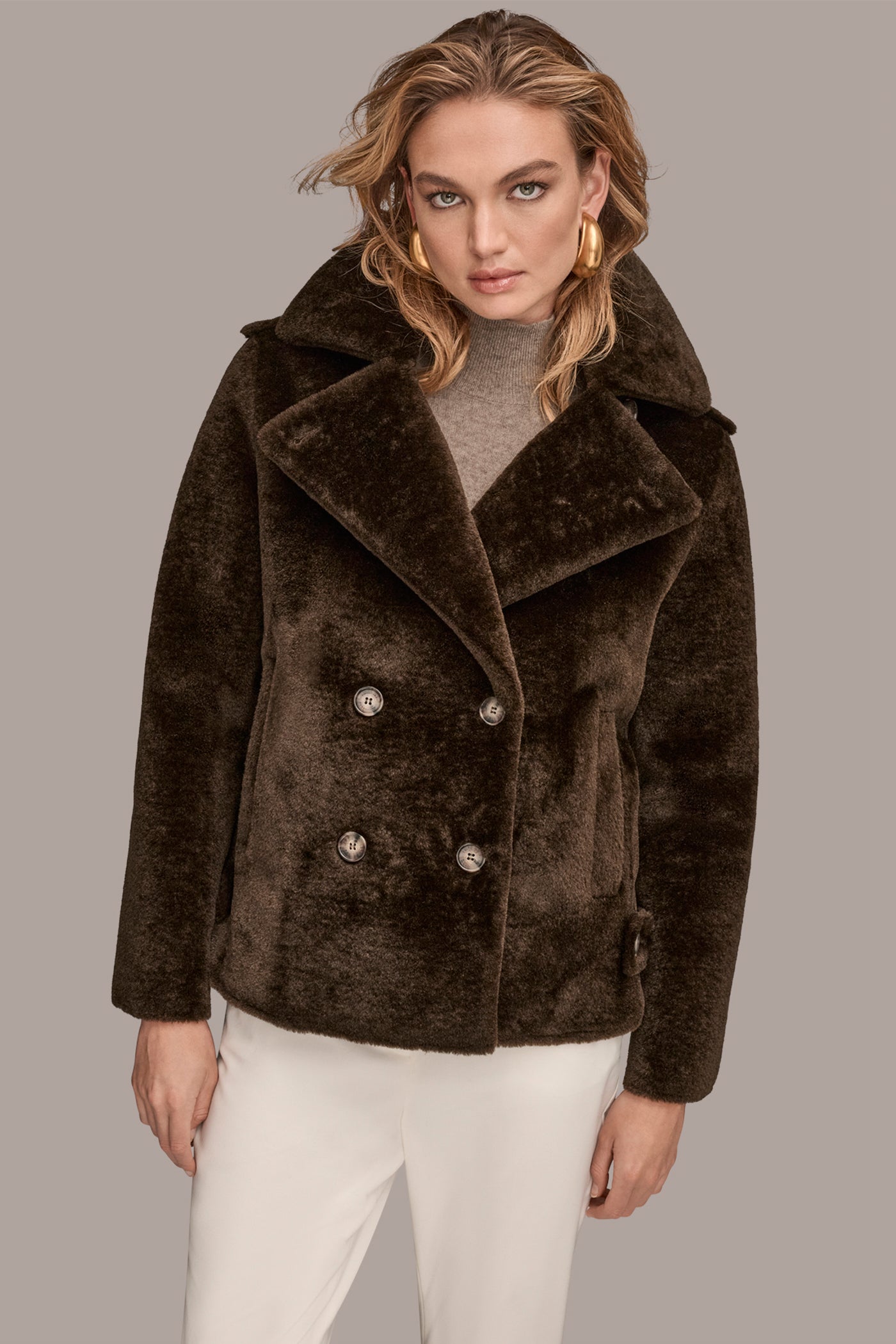 DOUBLE-BREASTED FAUX SHEARLING JACKET | View 1 | Coats & Jackets DOUBLE-BREASTED FAUX SHEARLING JACKET | View 1 | Coats & Jackets