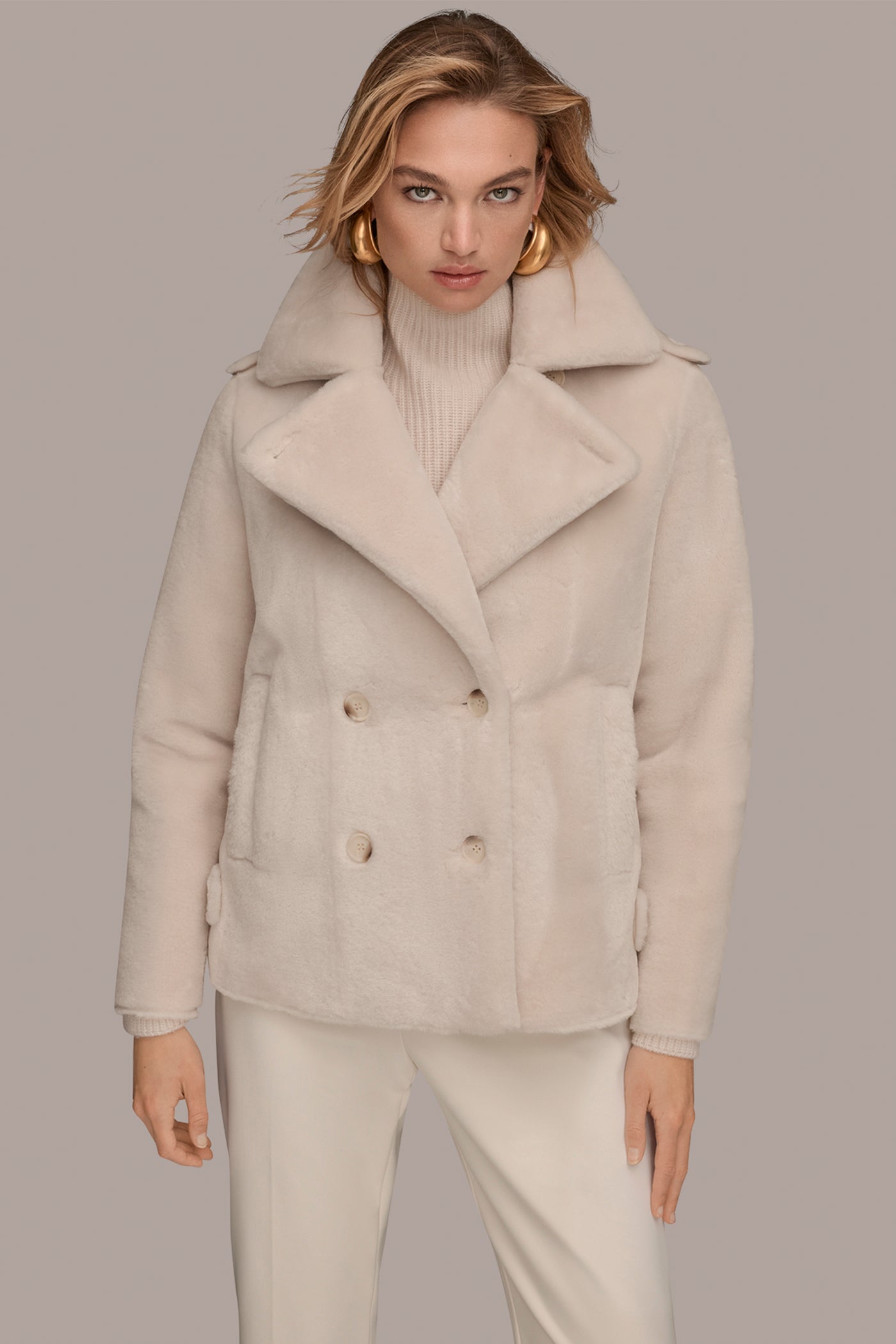 DOUBLE-BREASTED FAUX SHEARLING JACKET | View 1 | Coats & Jackets DOUBLE-BREASTED FAUX SHEARLING JACKET | View 1 | Coats & Jackets