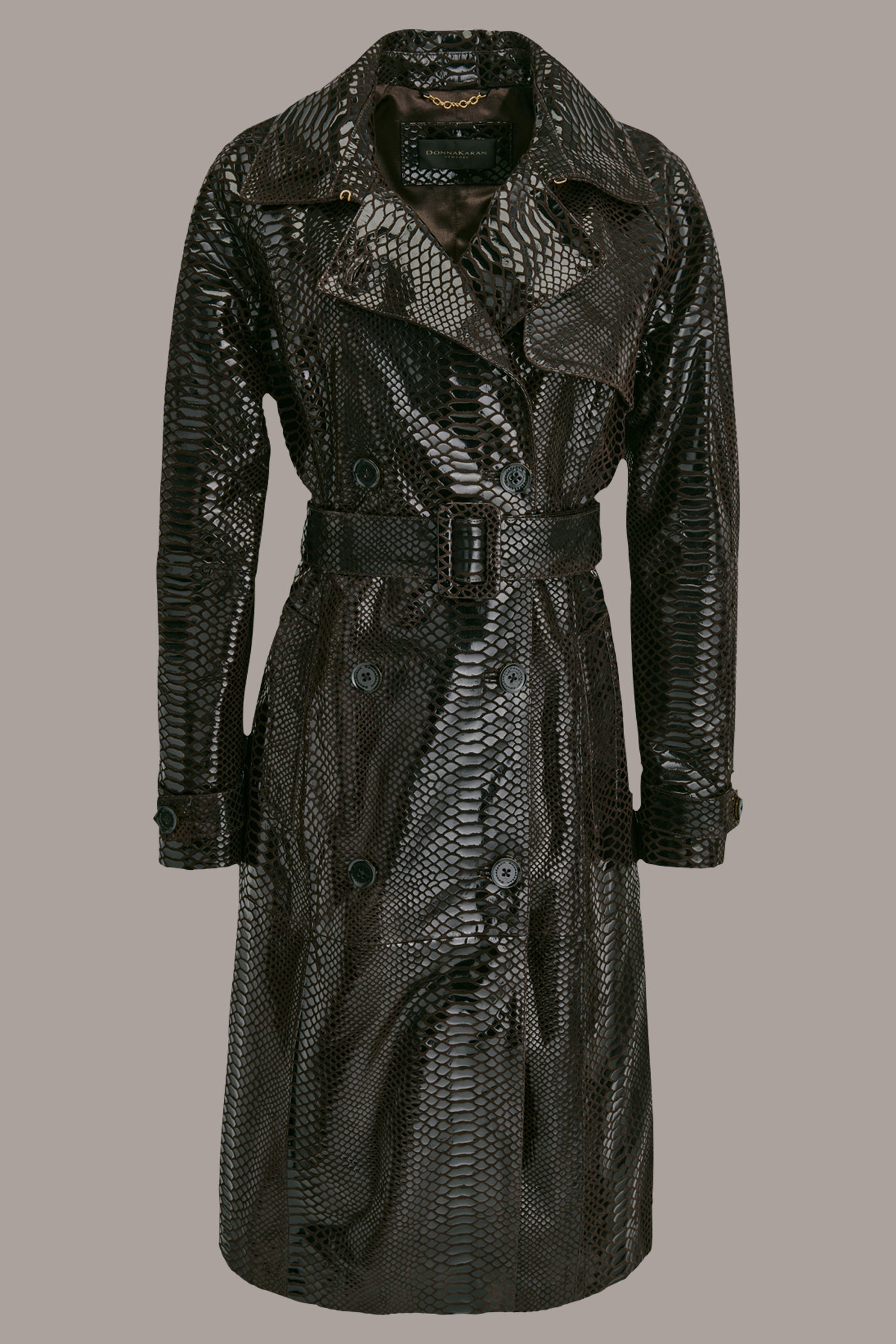 Suede Trench with Foil Snake Print | View 2 | Clothing Suede Trench with Foil Snake Print | View 2 | Clothing
