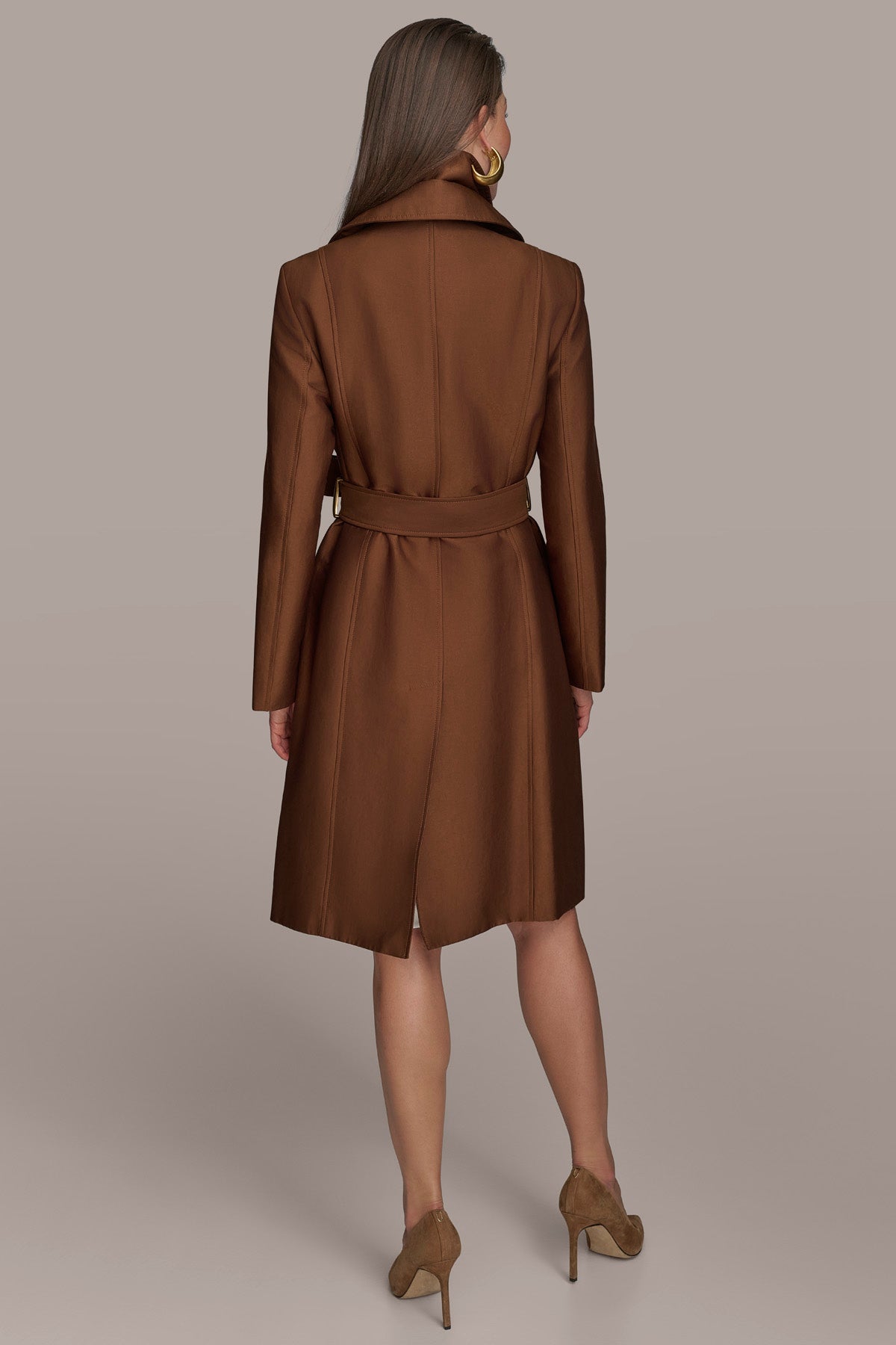 Double Collar Satin Trench Coat | Trench