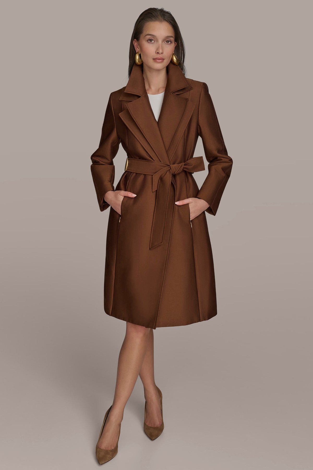DOUBLE COLLAR SATIN TRENCH COAT | View 1 | Coats & Jackets DOUBLE COLLAR SATIN TRENCH COAT | View 1 | Coats & Jackets