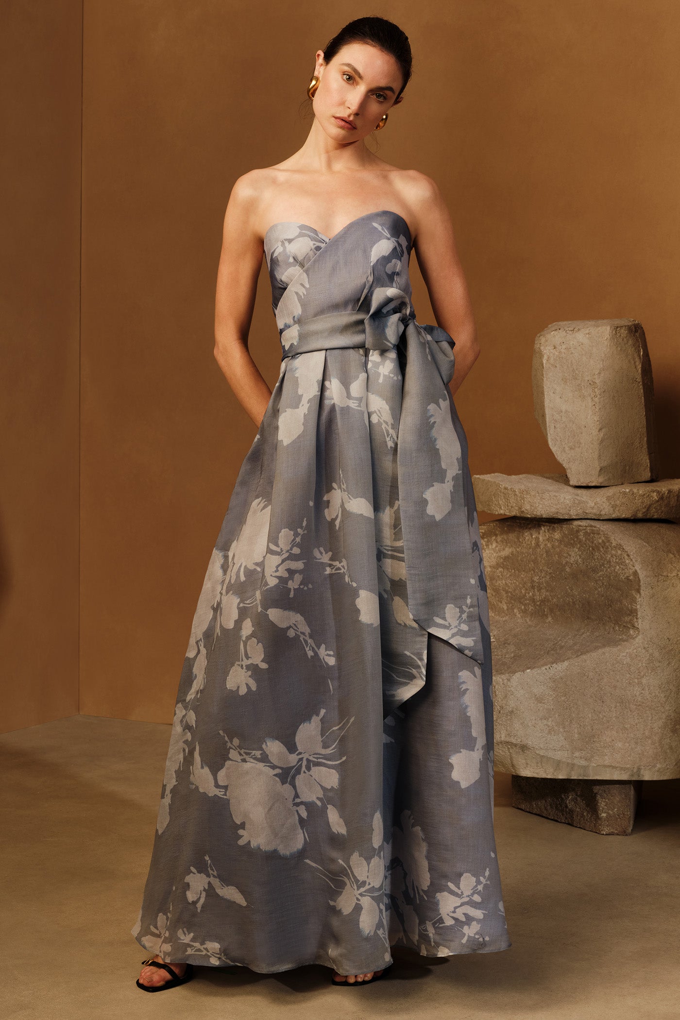 STRAPLESS FLORAL BALL GOWN VIEW 7 | SALE STRAPLESS FLORAL BALL GOWN VIEW 7 | SALE