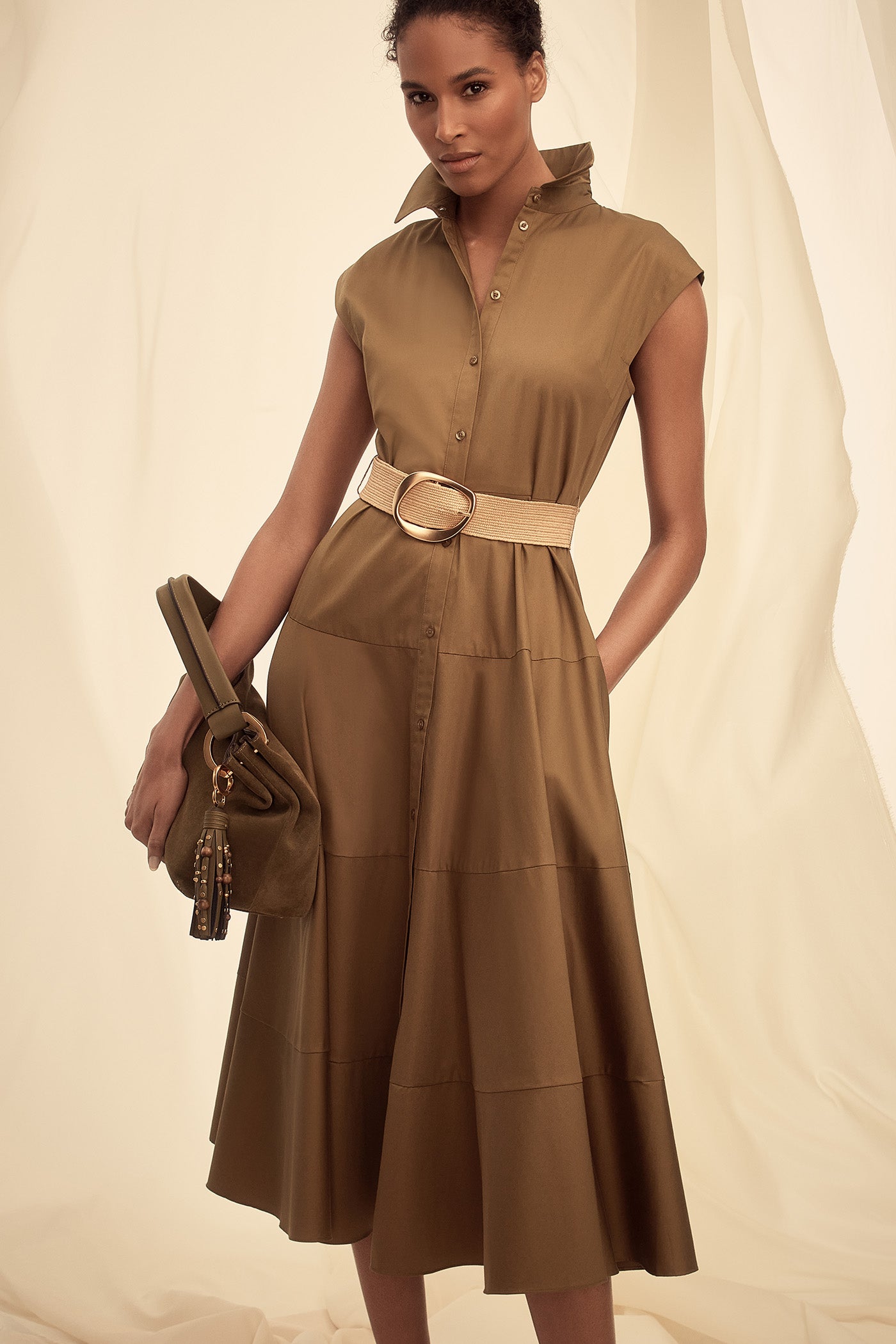 BELTED TIERED MIDI SHIRT DRESS VIEW 7 | Dresses & Jumpsuits BELTED TIERED MIDI SHIRT DRESS VIEW 7 | Dresses & Jumpsuits