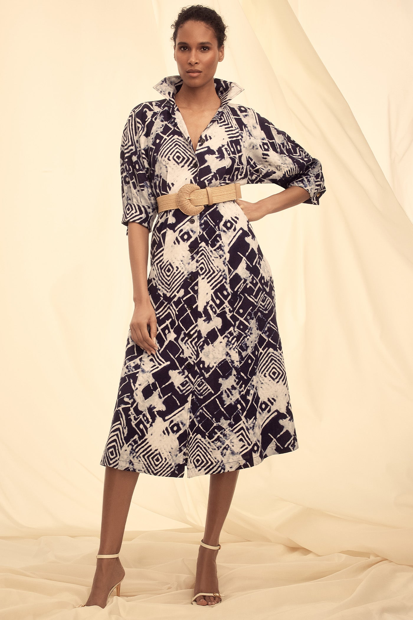 PRINTED LINEN-BLEND MIDI SHIRT DRESS VIEW 8 | Essential Dresses PRINTED LINEN-BLEND MIDI SHIRT DRESS VIEW 8 | Essential Dresses