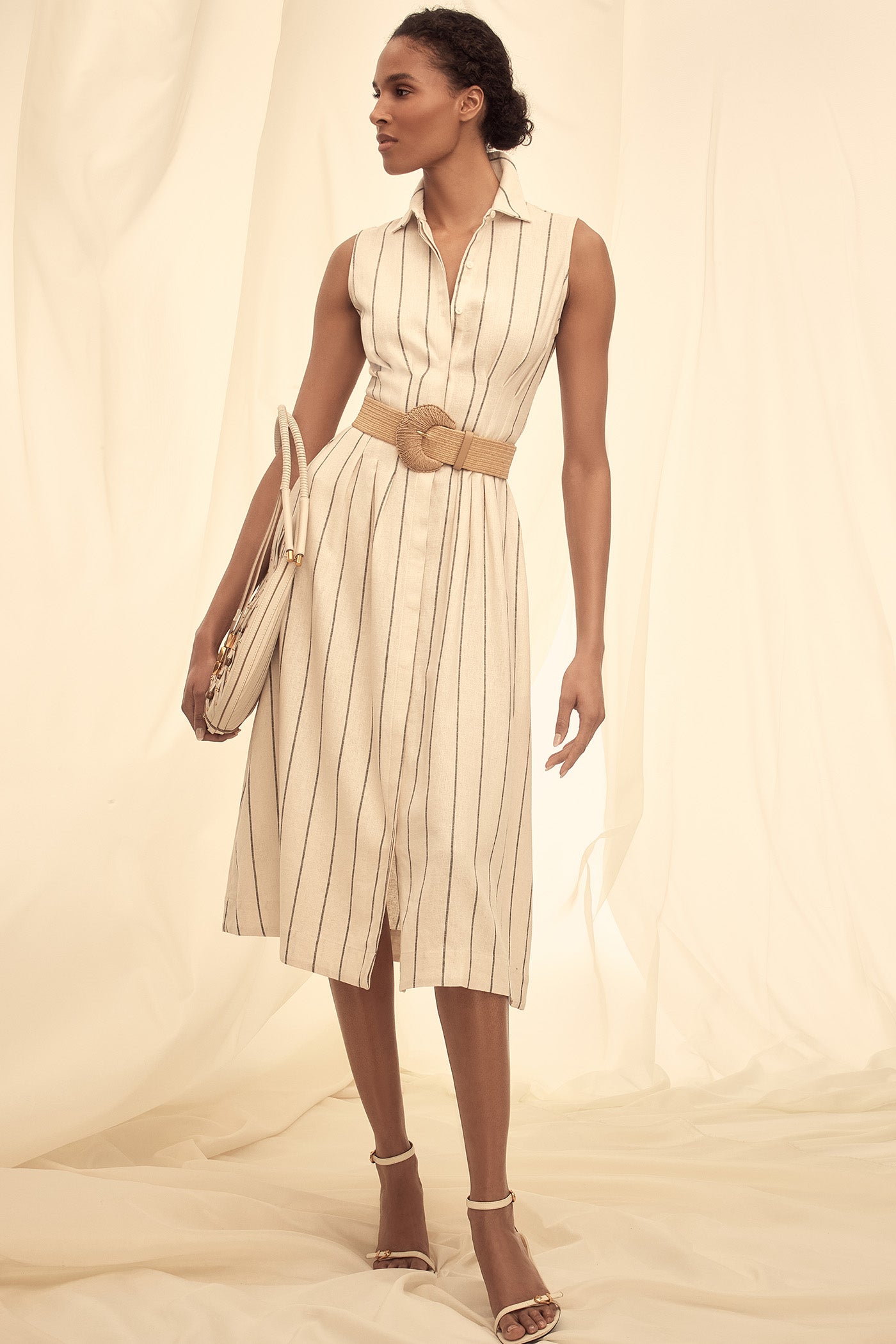 STRIPED LINEN-BLEND MIDI DRESS VIEW 8 | Essential Dresses STRIPED LINEN-BLEND MIDI DRESS VIEW 8 | Essential Dresses
