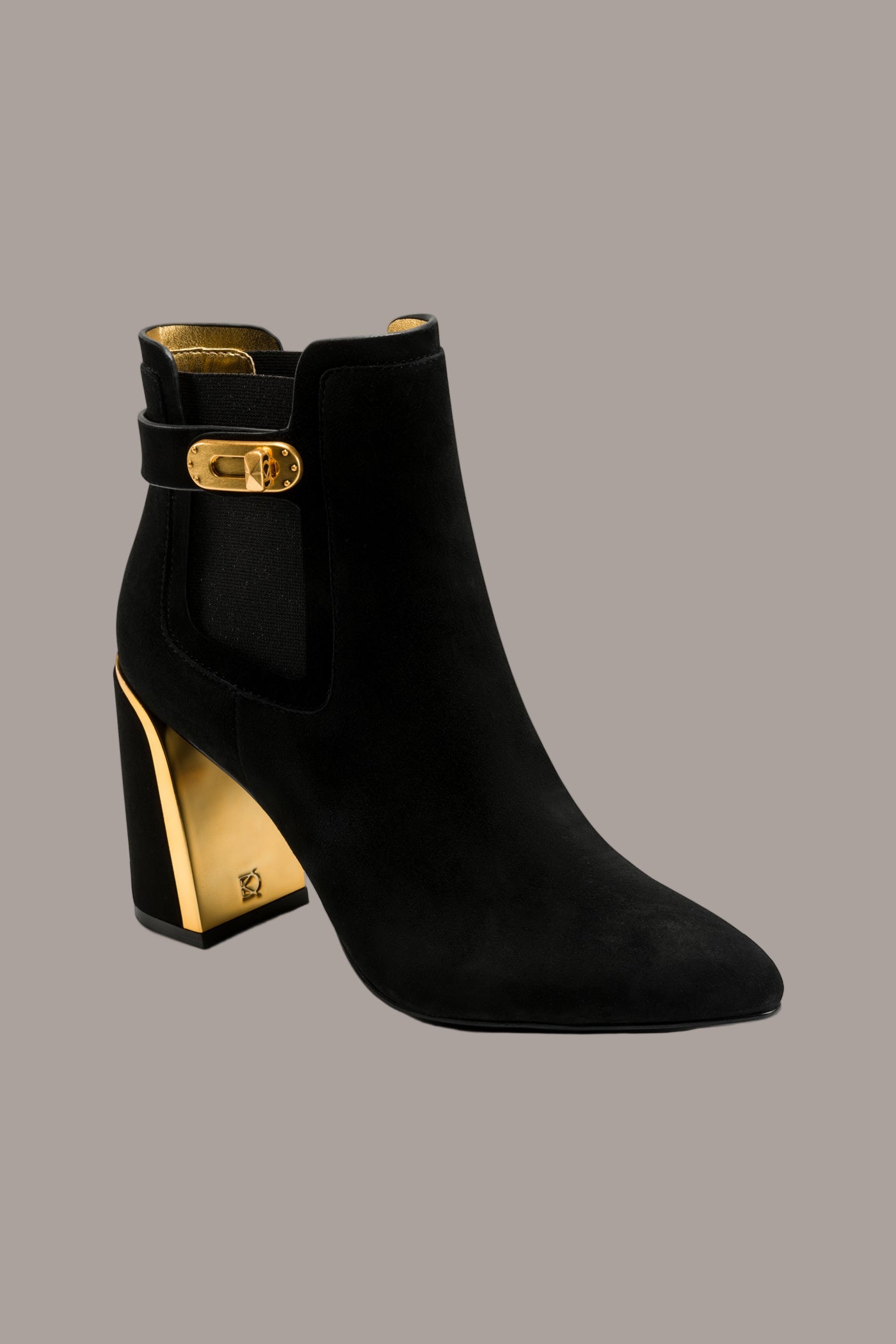 RAINE SUEDE GOLD-TRIMMED CHELSEA BOOTIE | View 1 | Boots & Booties RAINE SUEDE GOLD-TRIMMED CHELSEA BOOTIE | View 1 | Boots & Booties