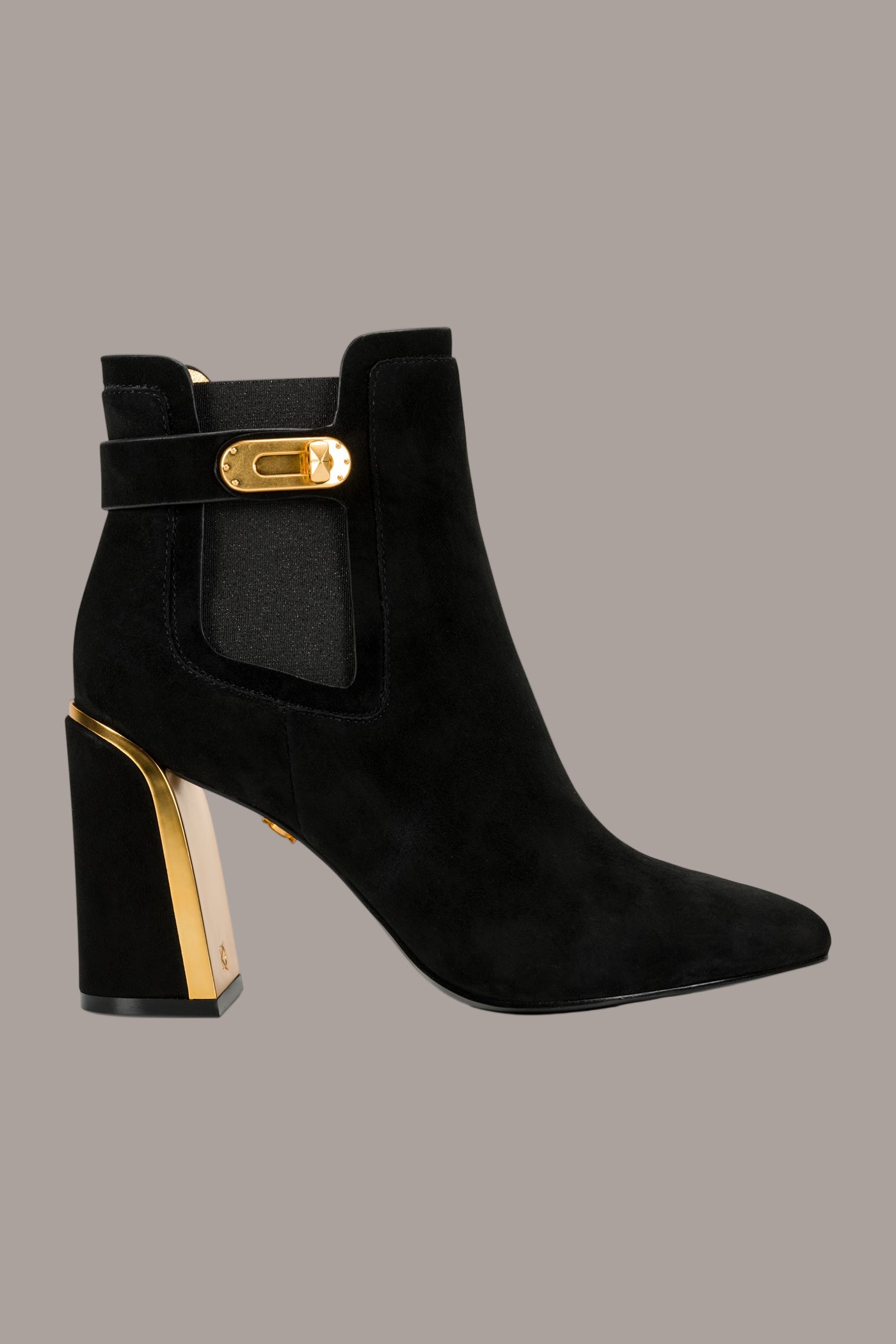 RAINE SUEDE GOLD-TRIMMED CHELSEA BOOTIE | View 2 | Boots & Booties RAINE SUEDE GOLD-TRIMMED CHELSEA BOOTIE | View 2 | Boots & Booties