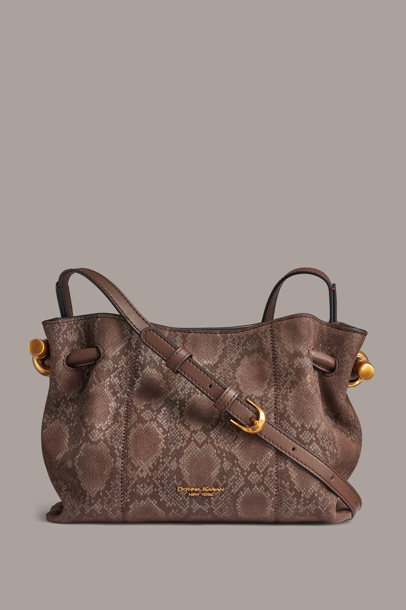 CASHMERE SNAKE-EFFECT CROSSBODY BAG