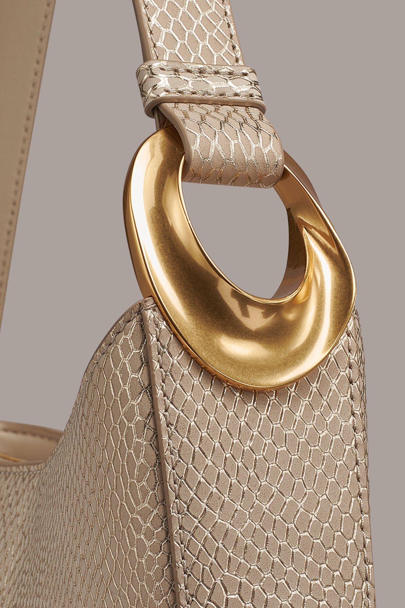 JERSEY METALLIC SNAKE-EFFECT SHOULDER BAG VIEW 4 | New Bags