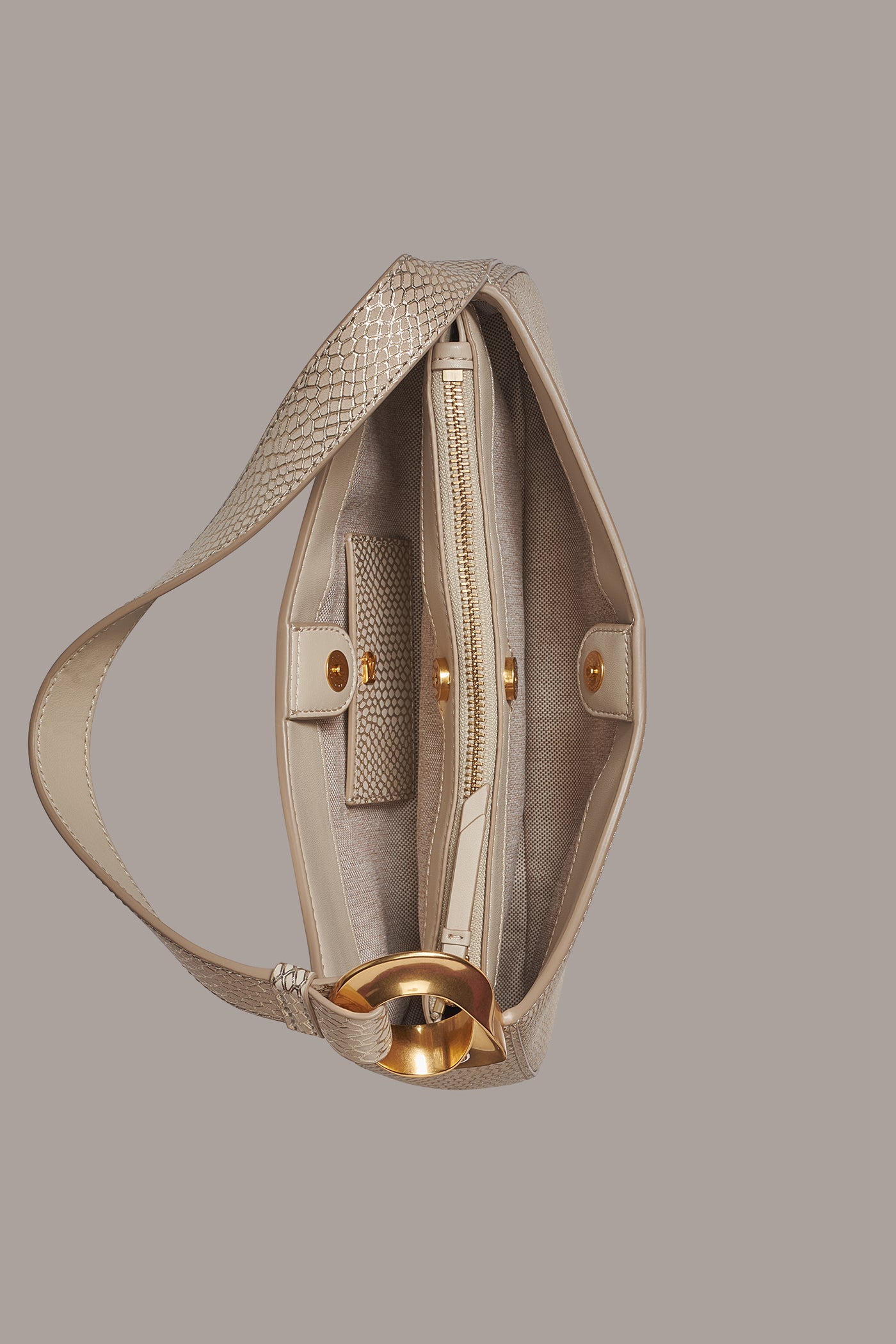 JERSEY METALLIC SNAKE-EFFECT SHOULDER BAG VIEW 6 | New Bags