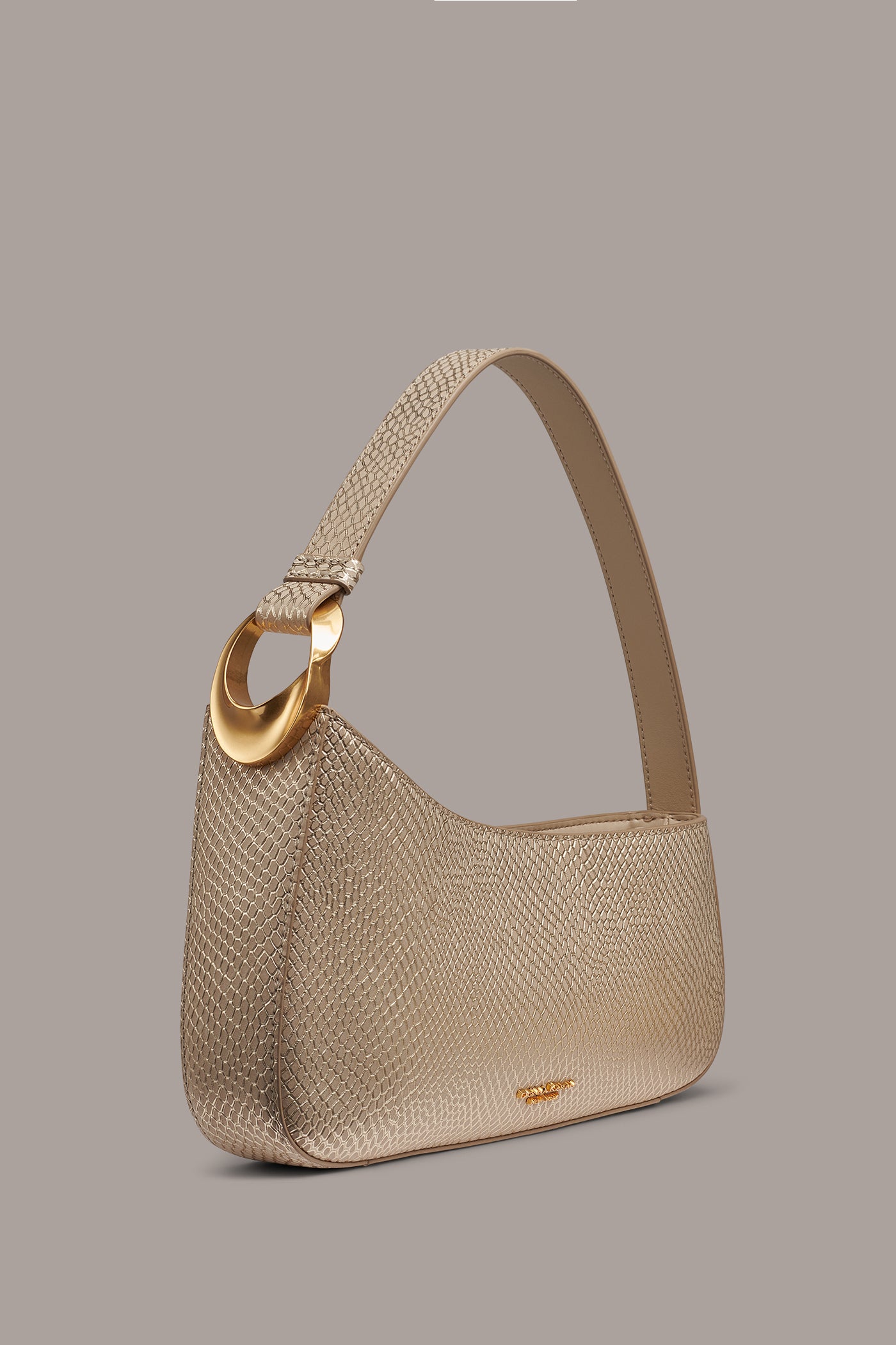 JERSEY METALLIC SNAKE-EFFECT SHOULDER BAG VIEW 3 | New Bags