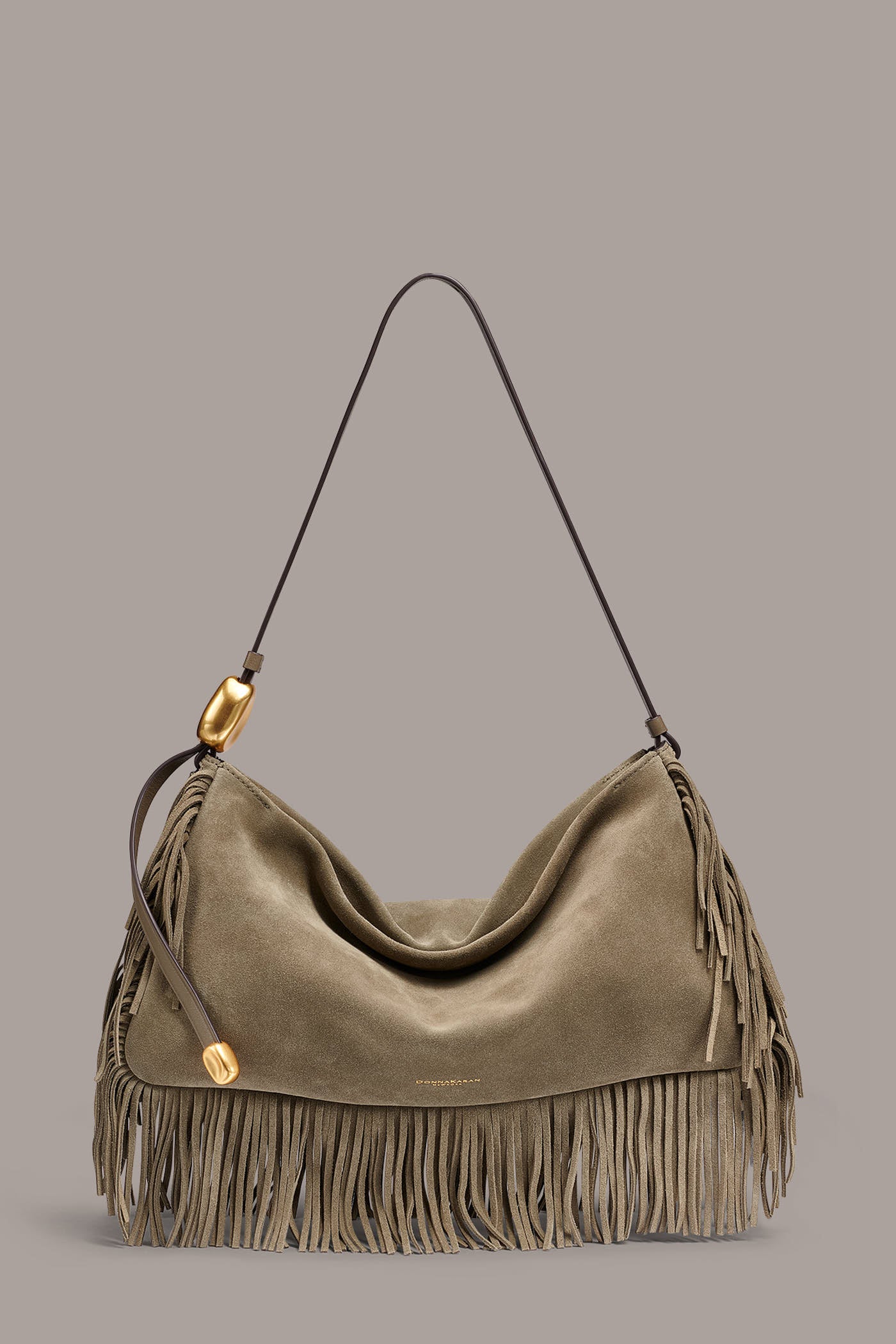VELVET LARGE FRINGE SHOULDER BAG