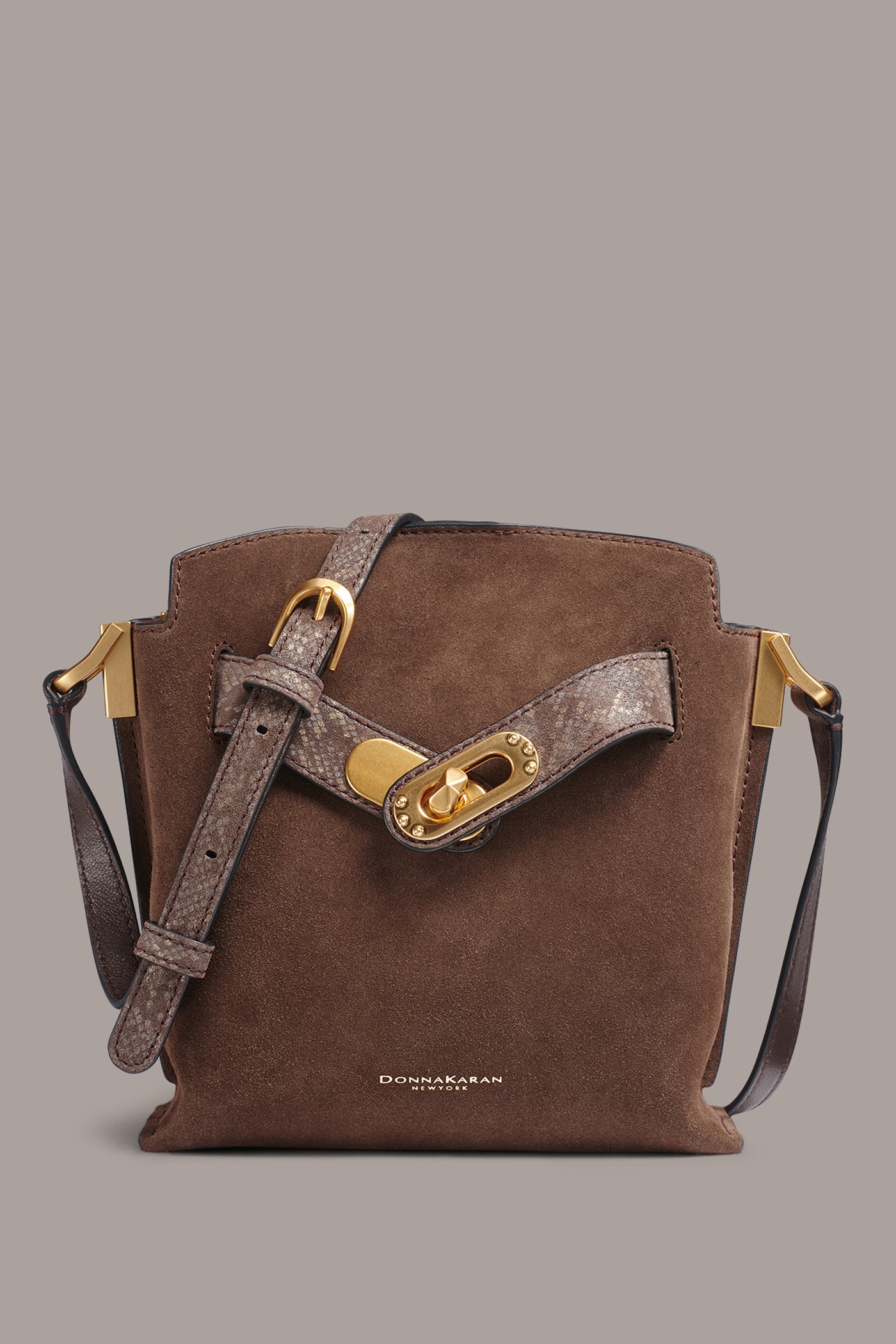 BRIDGEHAMPTON PYTHON SUEDE SMALL CROSSBODY